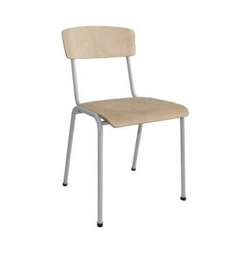 C+P Stackable chairs wood/light gray, series Basis