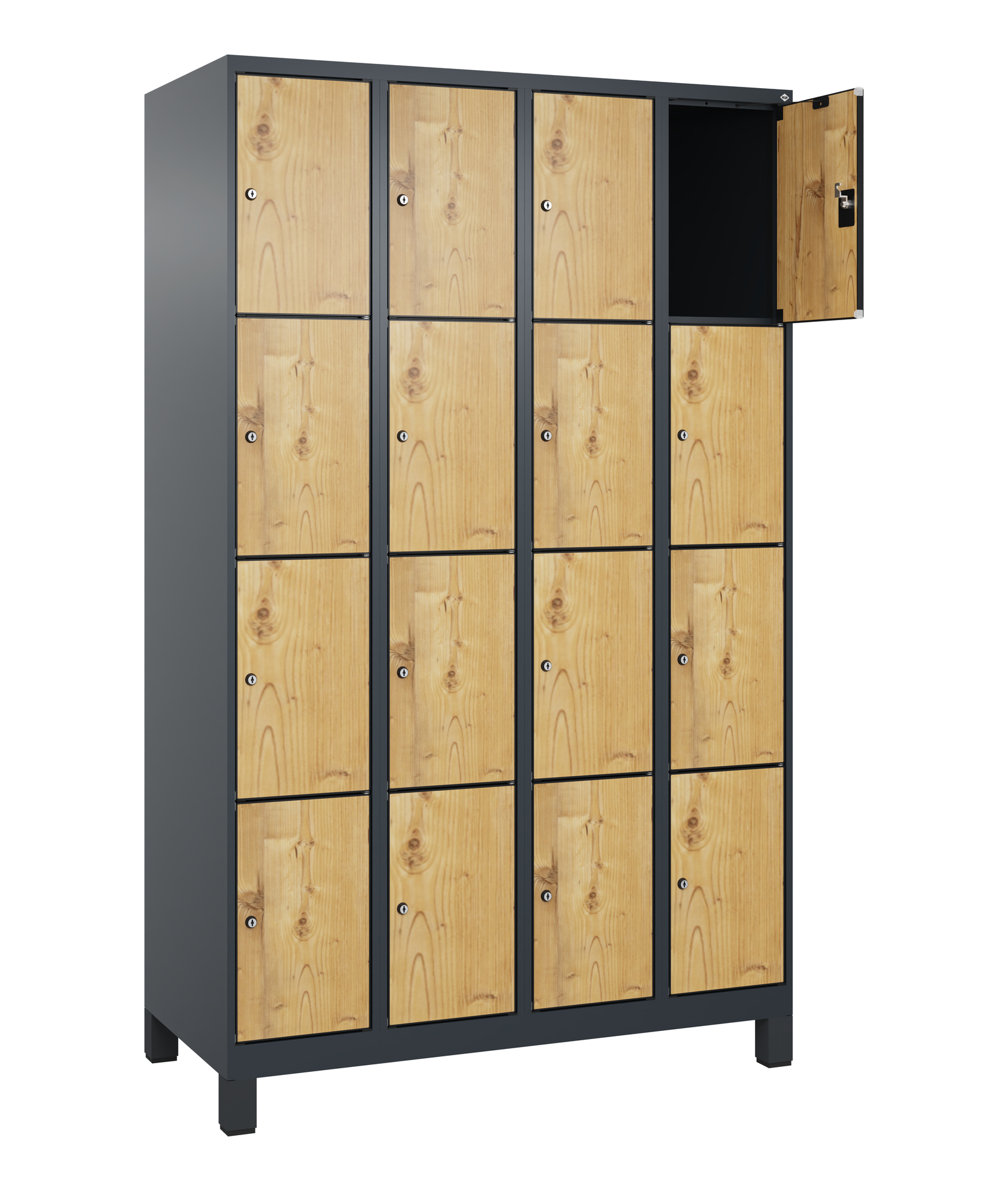 C+P Schlie�fachschrank Evolo PLUS, F��e, 16 F�cher, 1950x1200x500mm