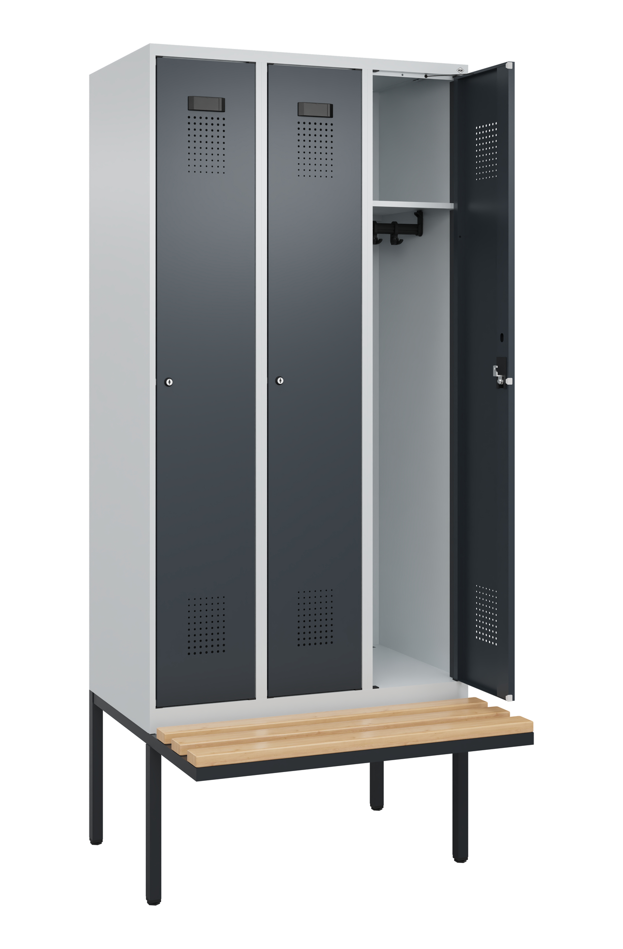 C+P Spind Evolo PLUS, Bank, 3 Abteile, 2120x900x81