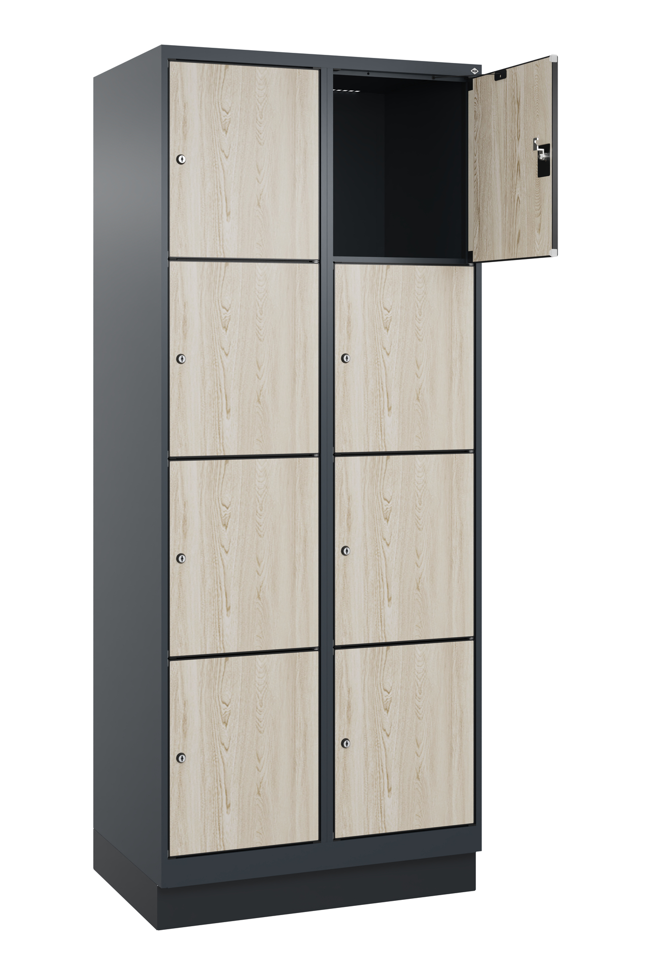 C+P Schlie�fachschrank Evolo PLUS, Sockel, 8 F�cher, 1950x800x500mm