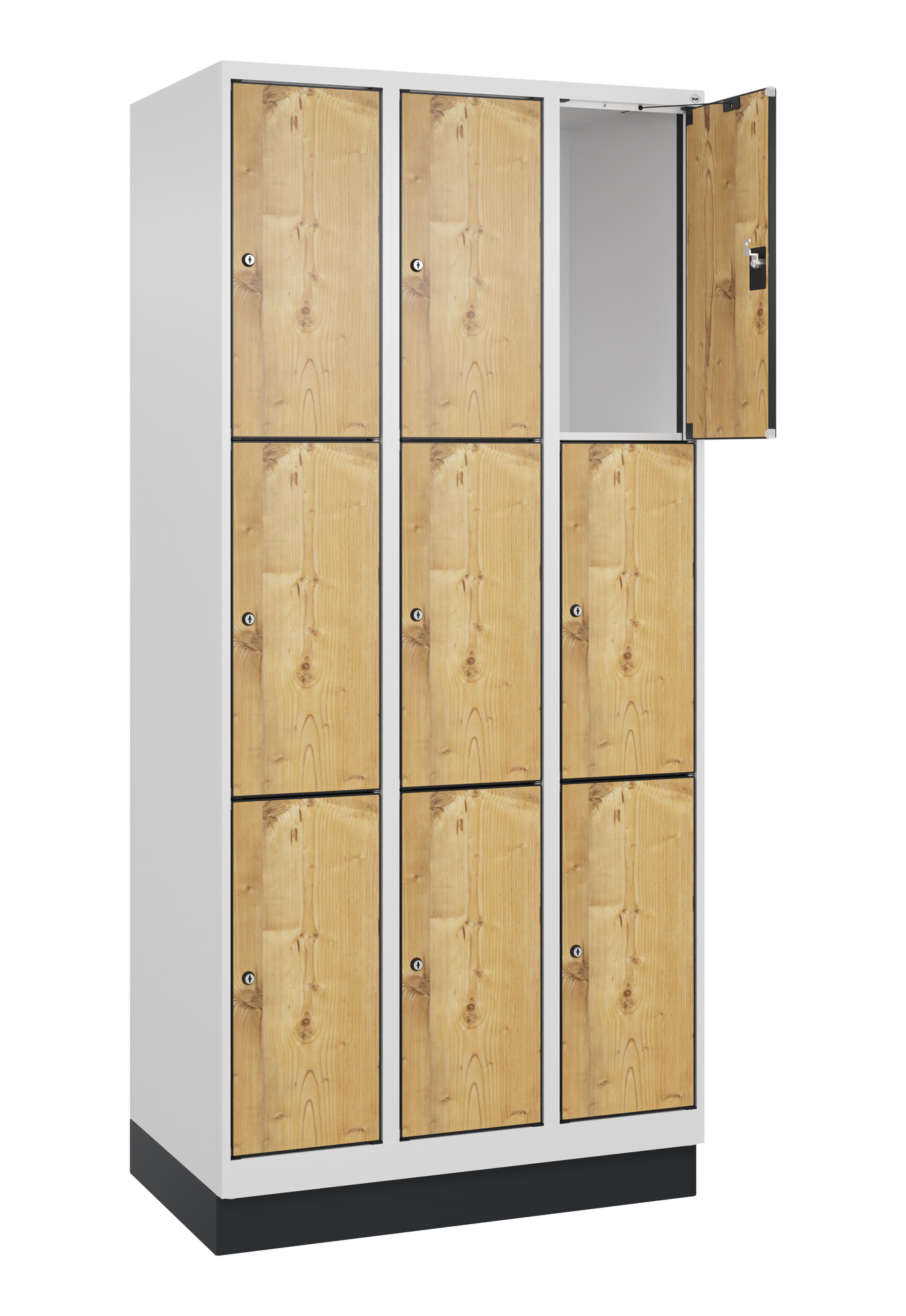 C+P Schlie�fachschrank Evolo PLUS, Sockel, 9 F�cher, 1950x900x500mm