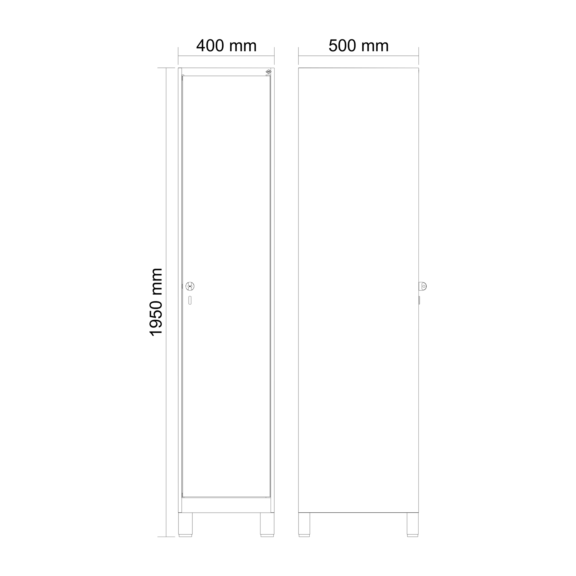 C+P Spind Evolo PLUS, F��e, 1 Abteil, 1950x400x500mm