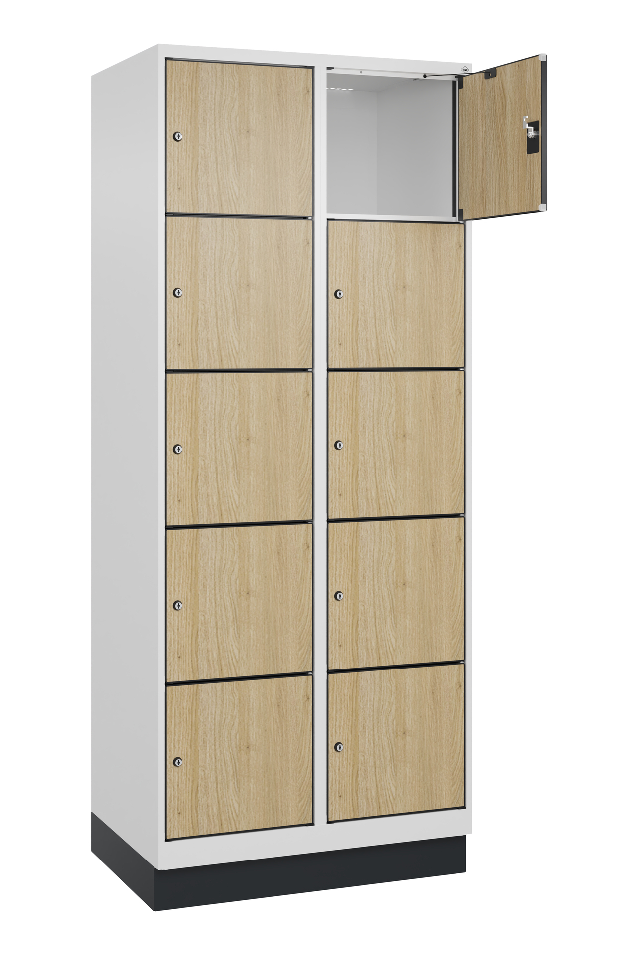 C+P Schlie�fachschrank Evolo PLUS, Sockel, 10 F�cher, 1950x800x500mm