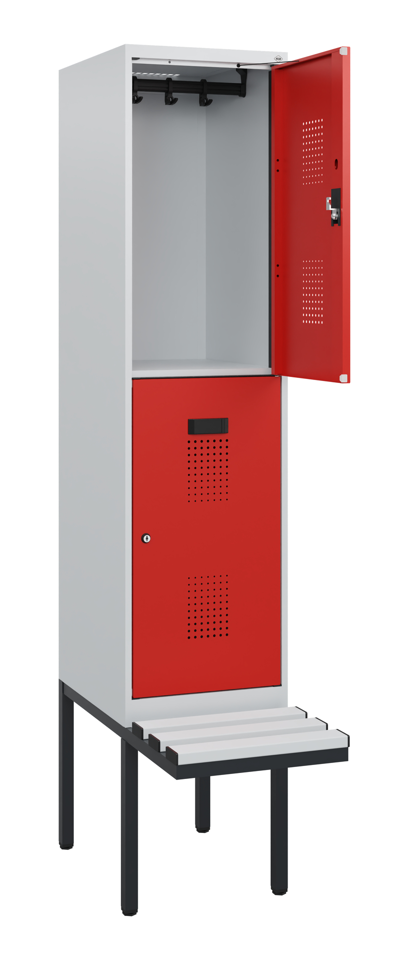 C+P Doppelstock-Spind Evolo PLUS, Bank, 2 Fächer, 