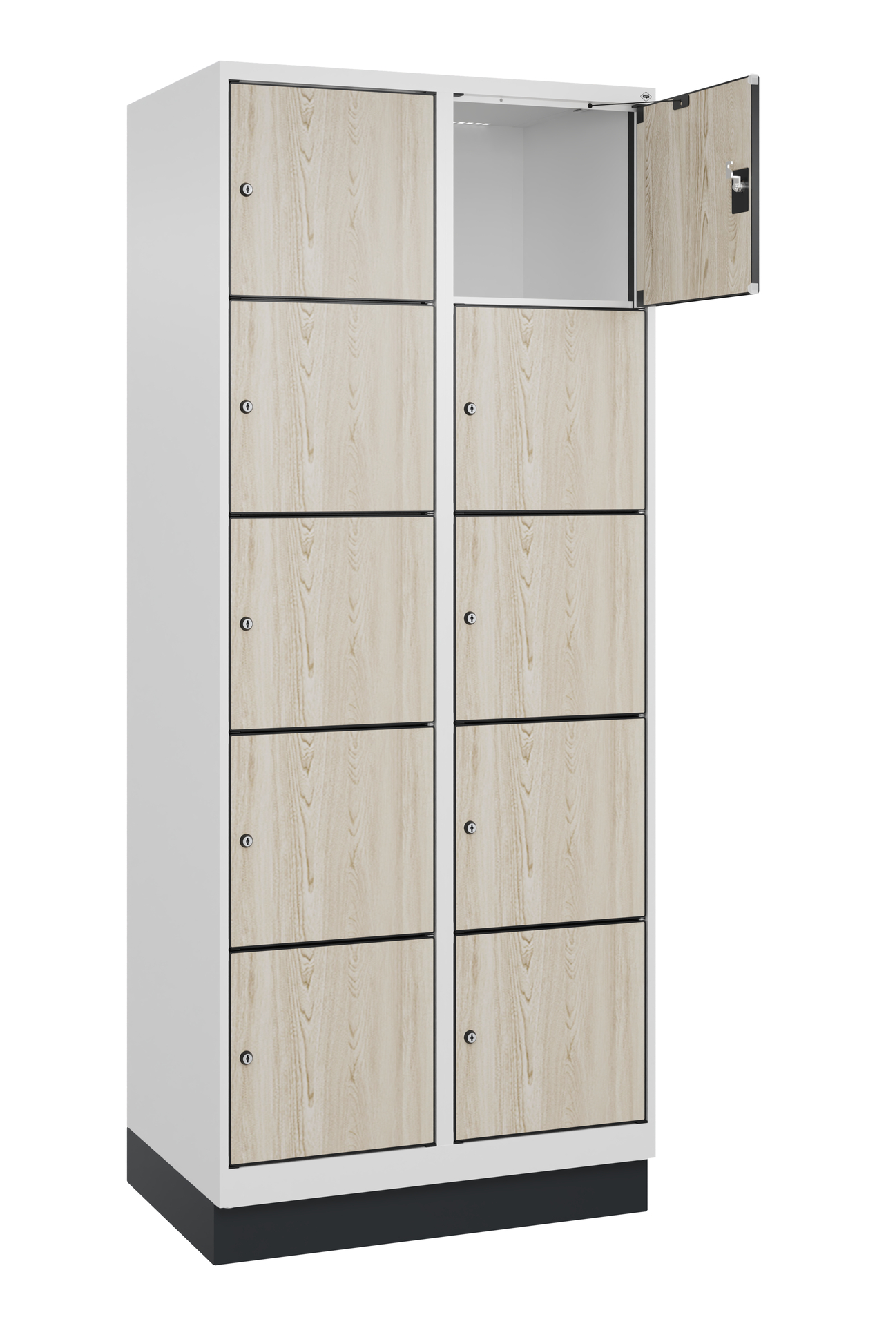 C+P Schlie�fachschrank Evolo PLUS, Sockel, 10 F�cher, 1950x800x500mm