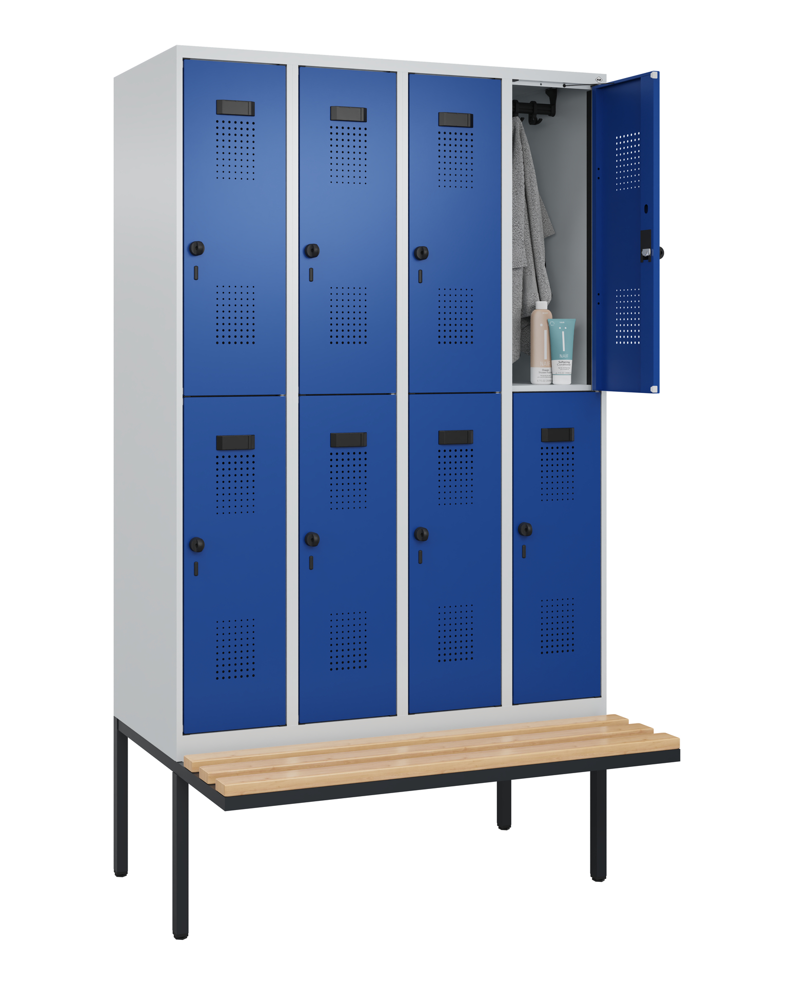 C+P Doppelstock-Spind Evolo PLUS, Bank, 8 Fächer, 