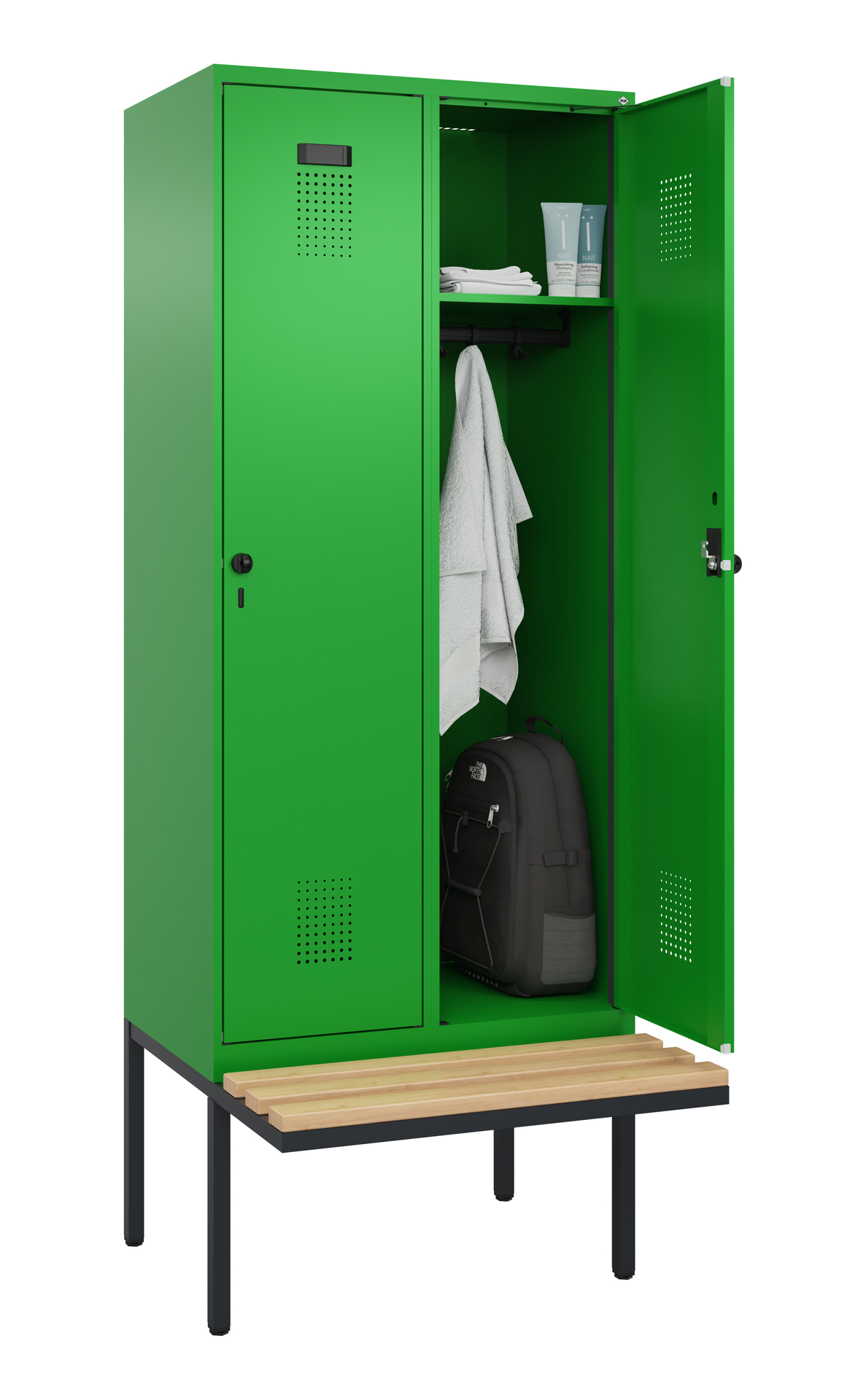 C+P Spind Evolo PLUS, Bank, 2 Abteile, 2120x800x81
