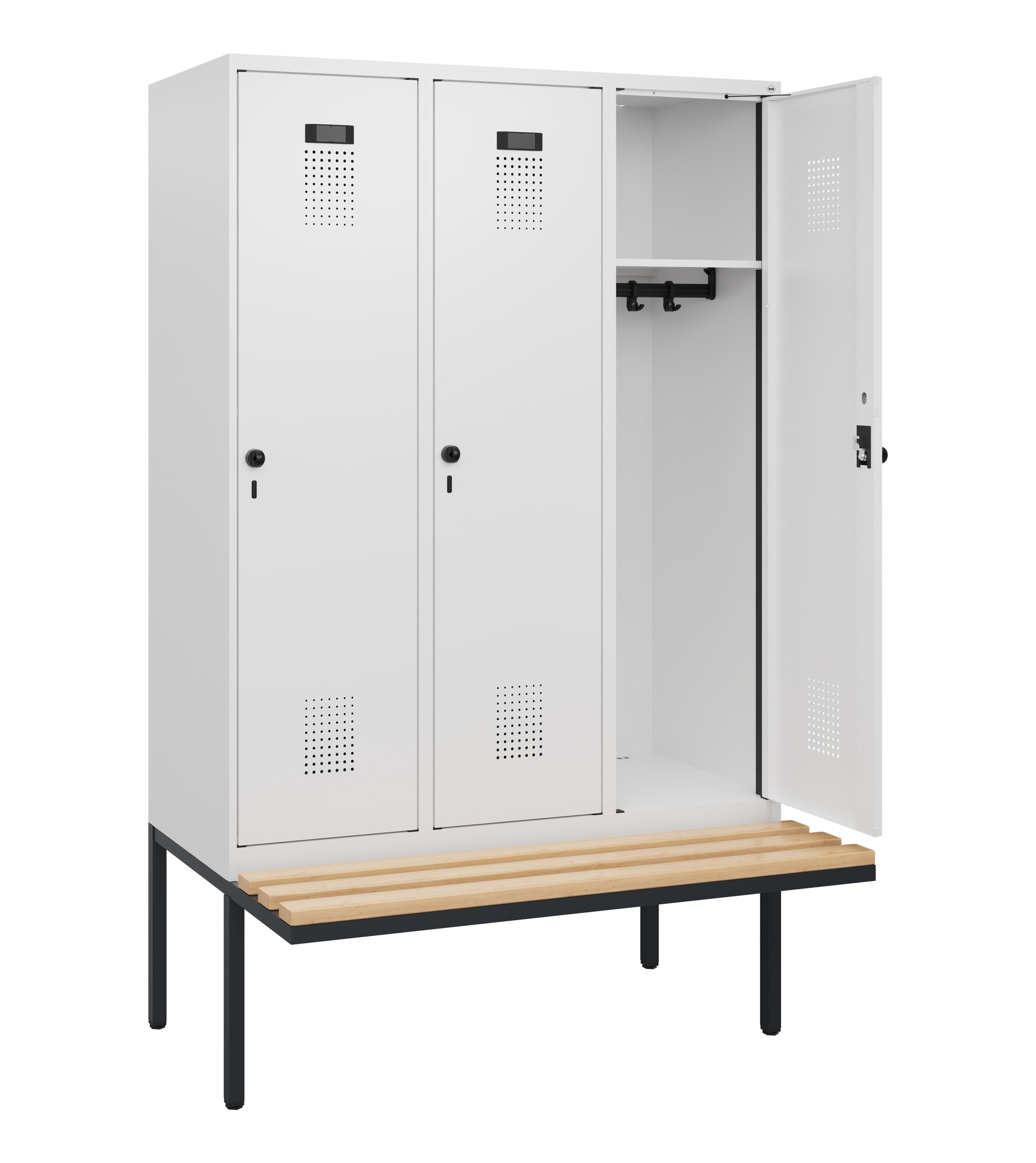 C+P Spind Evolo PLUS, Bank, 3 Abteile, 1950x1200x8