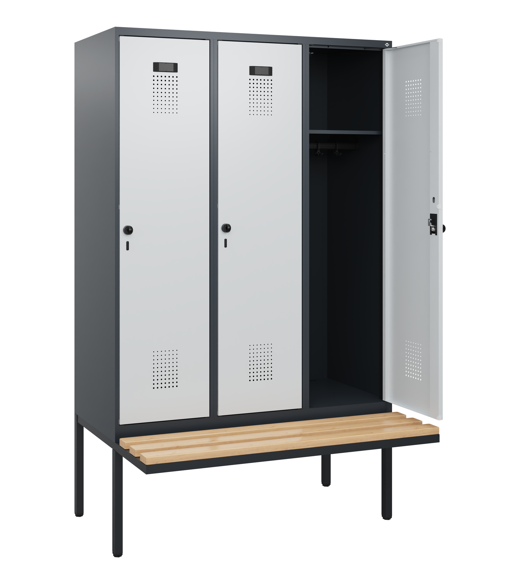 C+P Spind Evolo PLUS, Bank, 3 Abteile, 1950x1200x8