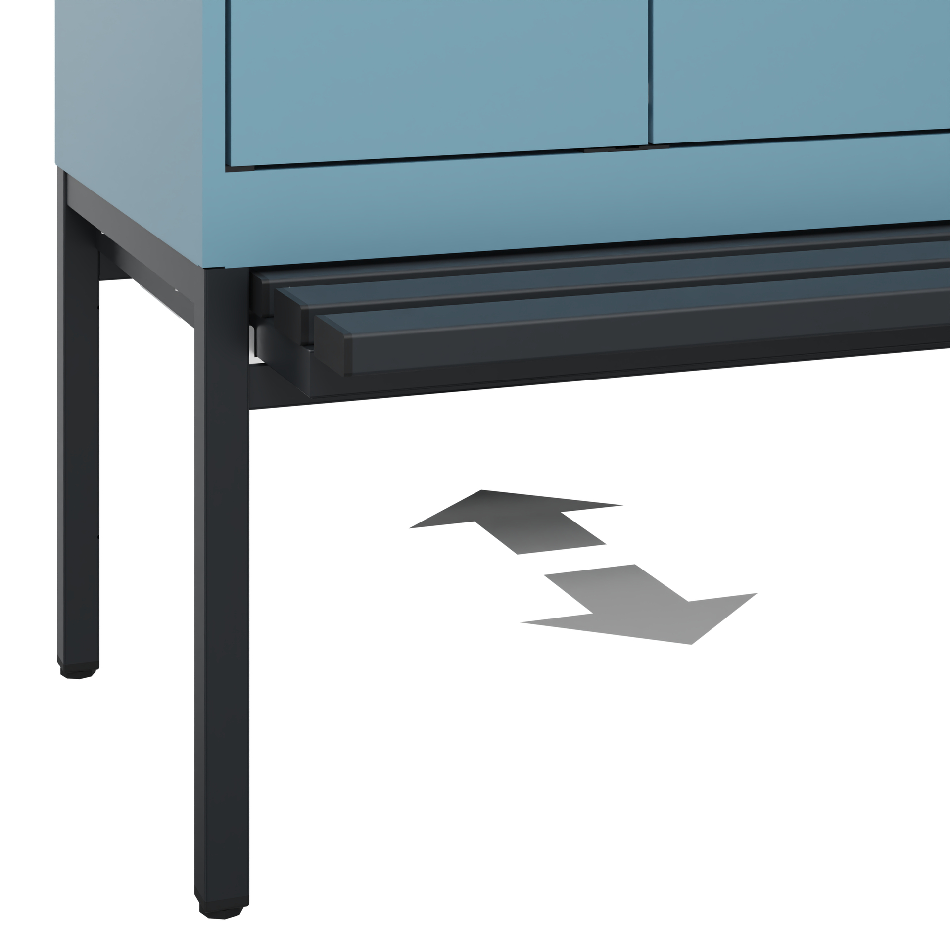 C+P Schwarz-Weiß-Spind Evolo PLUS, Bank, 2 Abteile, 2120x600x815mm