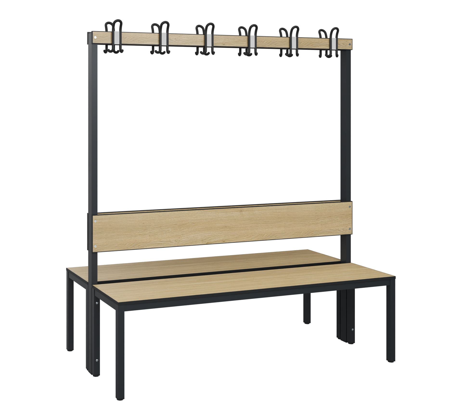 C+P Garderobenbank Solid HPL, 1716x1500x770mm, 7021/VK032