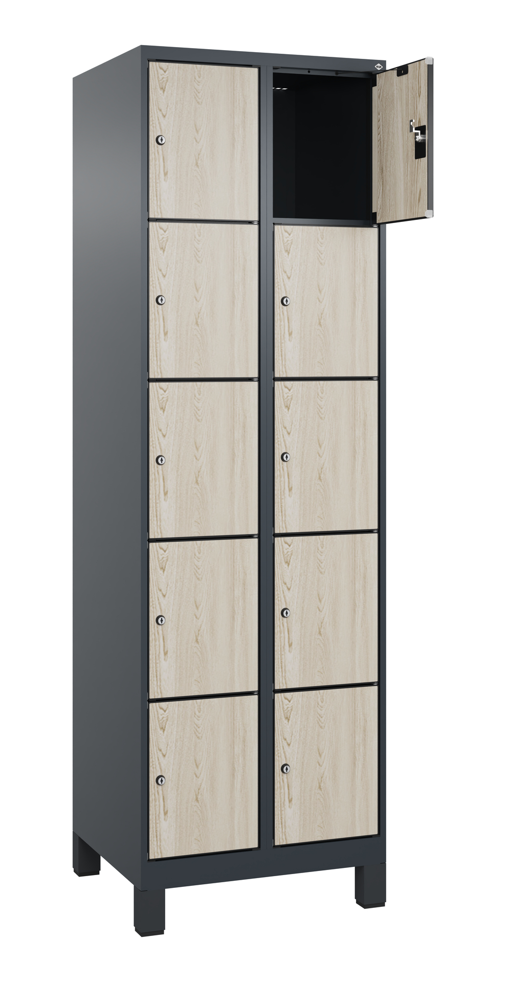 C+P Schlie�fachschrank Evolo PLUS, F��e, 10 F�cher, 1950x600x500mm