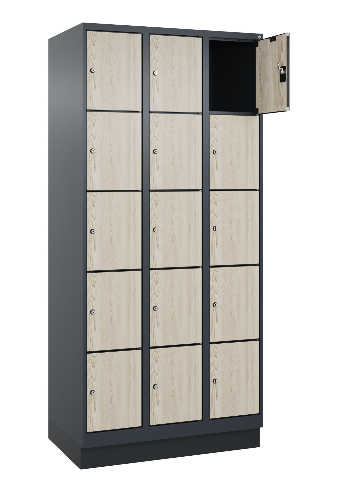 C+P Schlie�fachschrank Evolo PLUS, Sockel, 15 F�cher, 1950x900x500mm