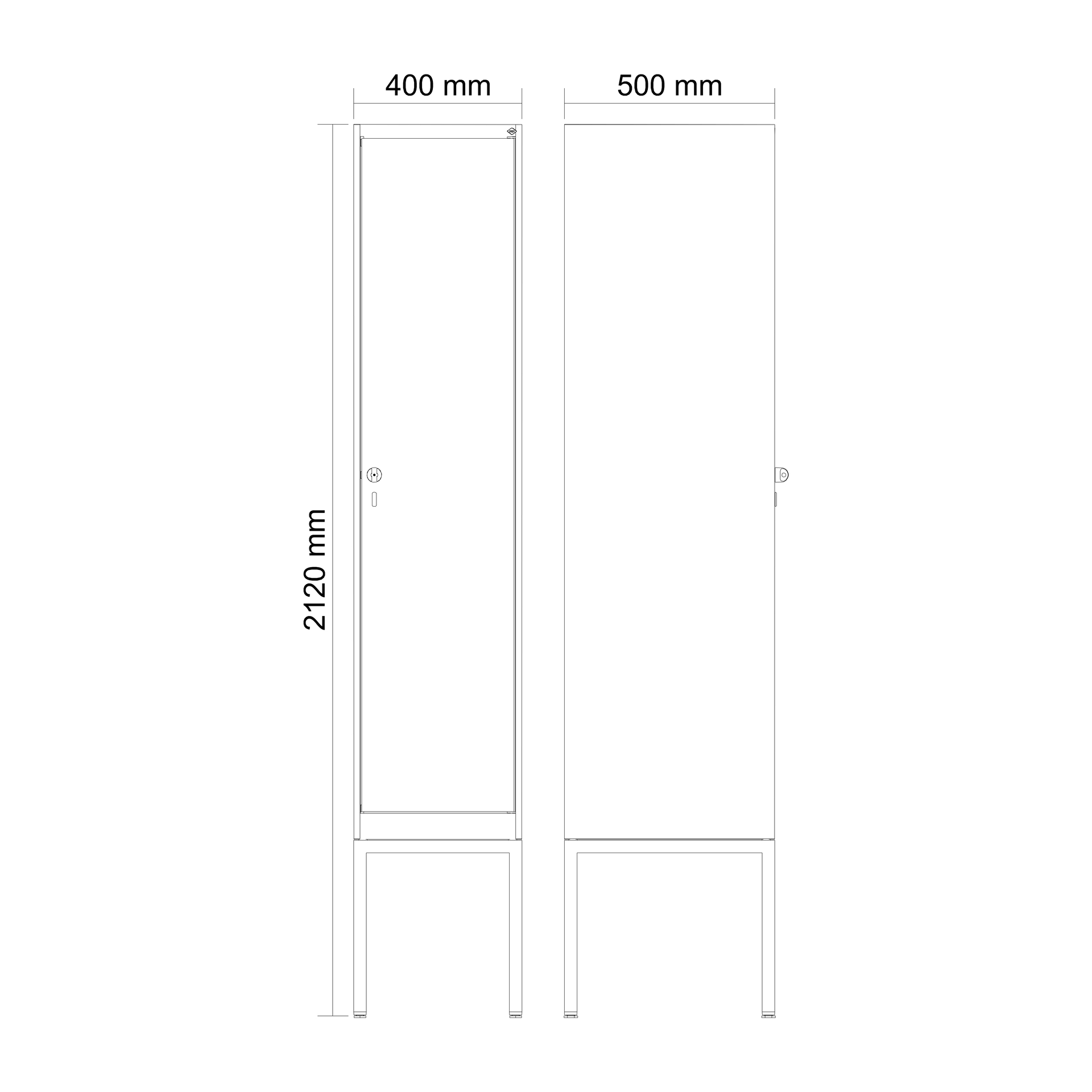 C+P Spind Evolo PLUS, Gestell, 1 Abteil, 2120x400x500mm