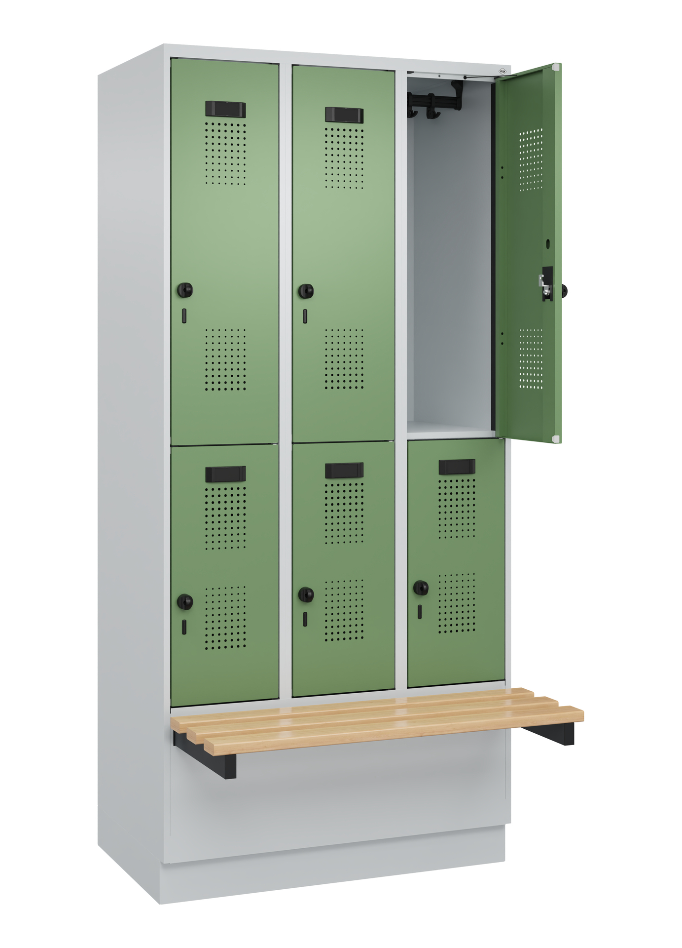 C+P Doppelstock-Spind Evolo PLUS, Bank, 6 Fächer, 