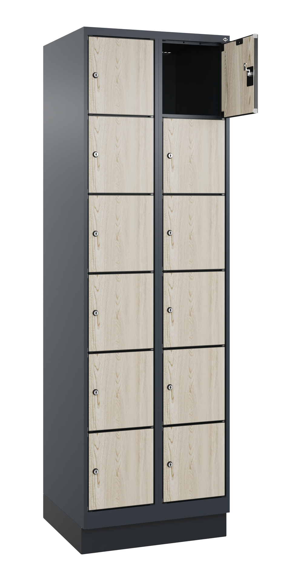 C+P Schlie�fachschrank Evolo PLUS, Sockel, 12 F�cher, 1950x600x500mm