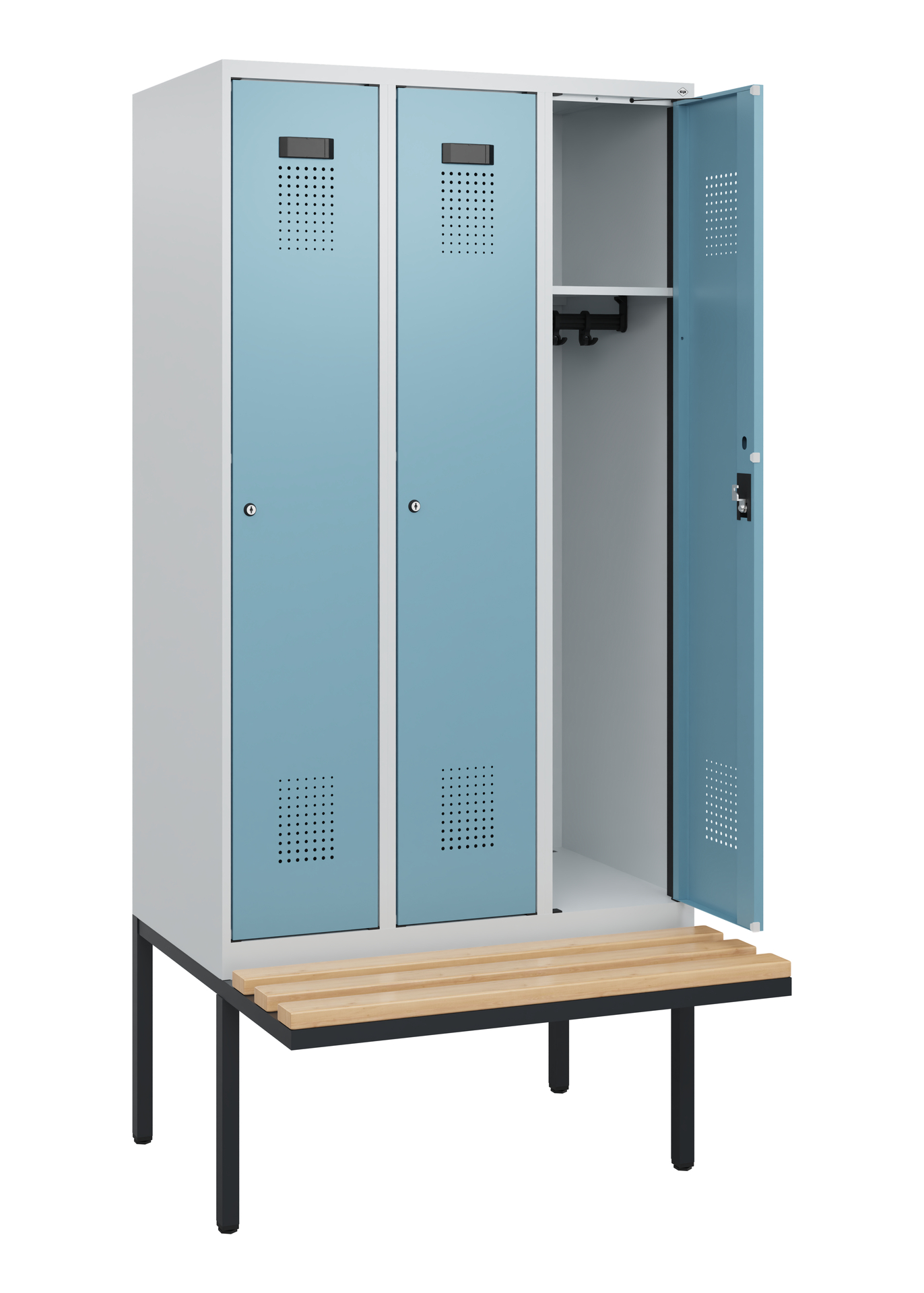 C+P Spind Evolo PLUS, Bank, 3 Abteile, 1950x900x81
