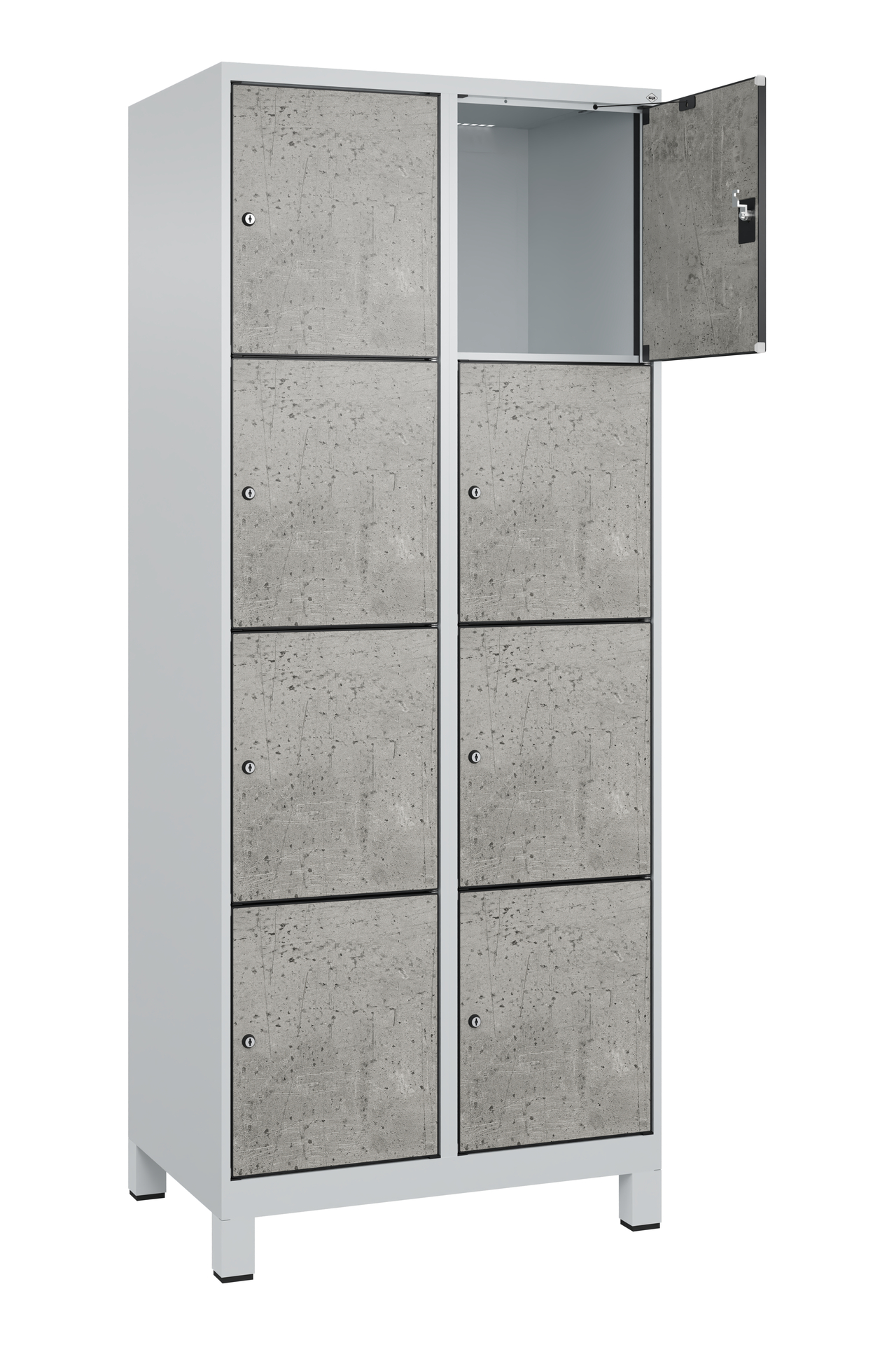 C+P Schlie�fachschrank Evolo PLUS, F��e, 8 F�cher, 1950x800x500mm