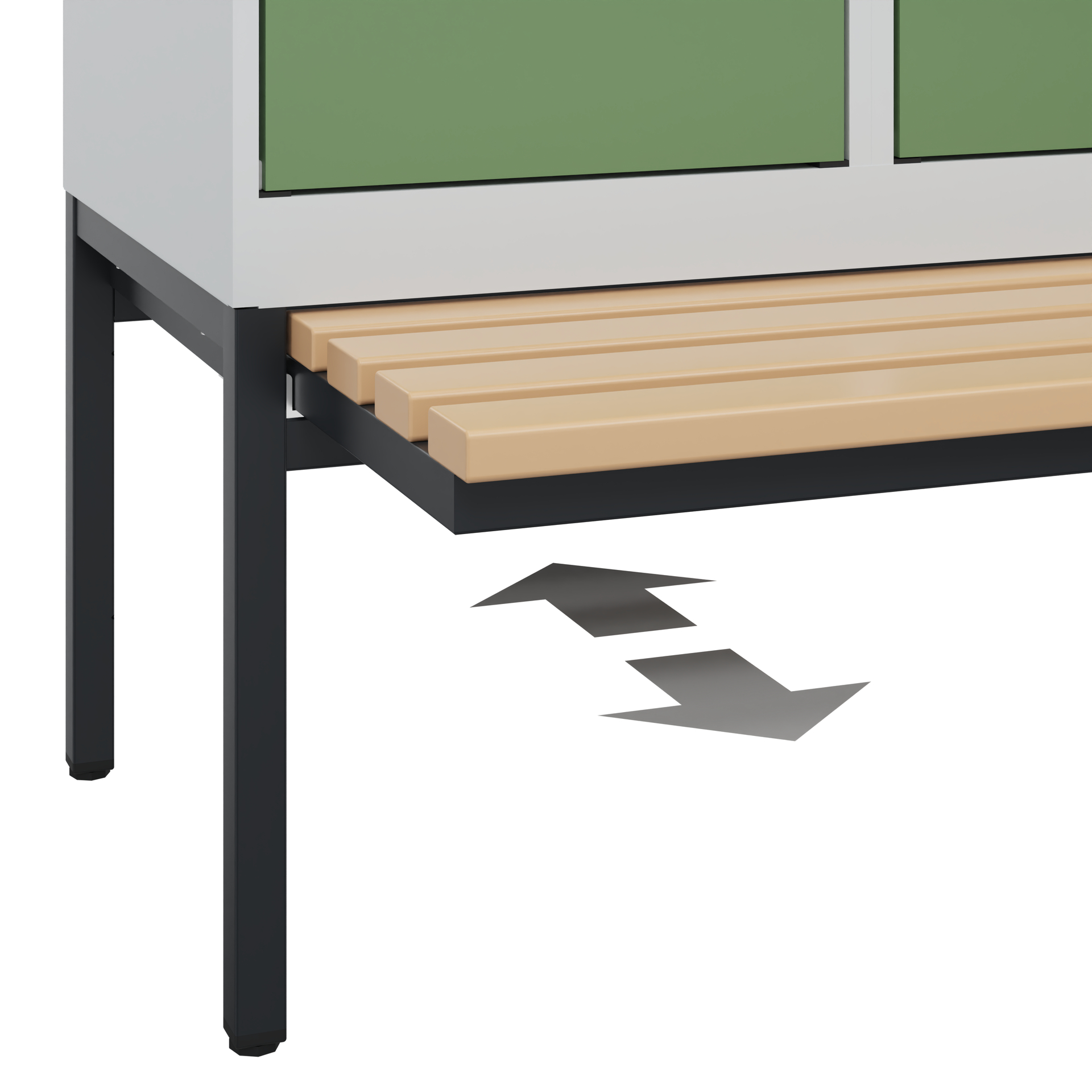 C+P Doppelstöckiger Spind Evolo PLUS, 4 Fächer, 2120x800x815mm