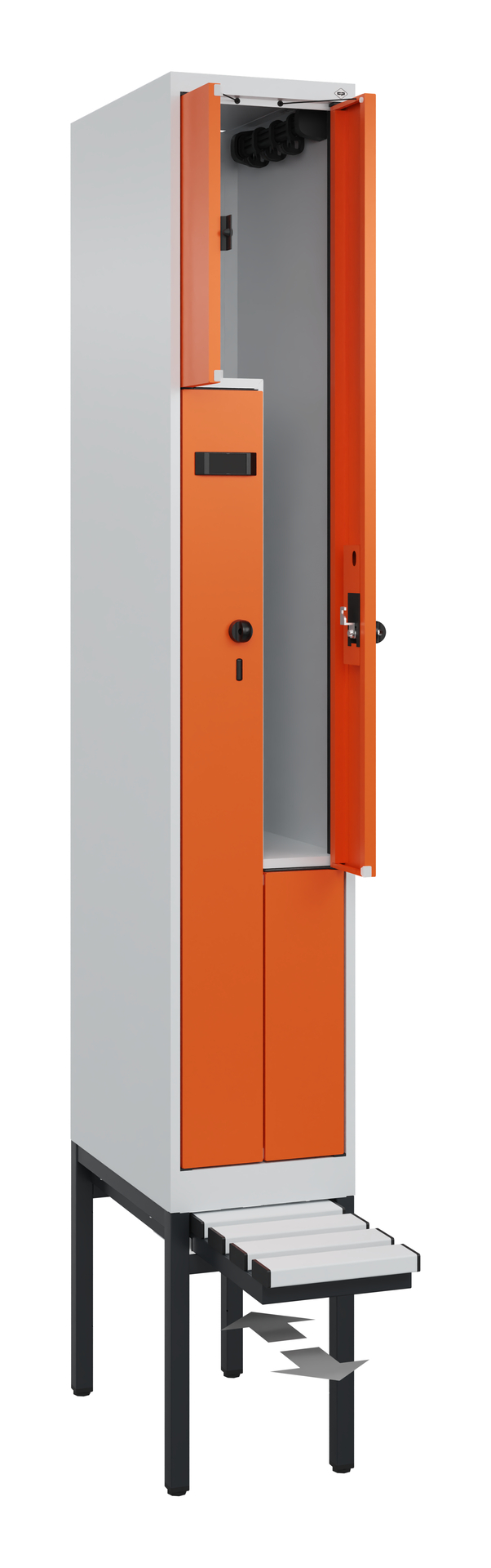 C+P Z-Spind Evolo PLUS, Bank, 2 Fächer, 2120x300x815mm