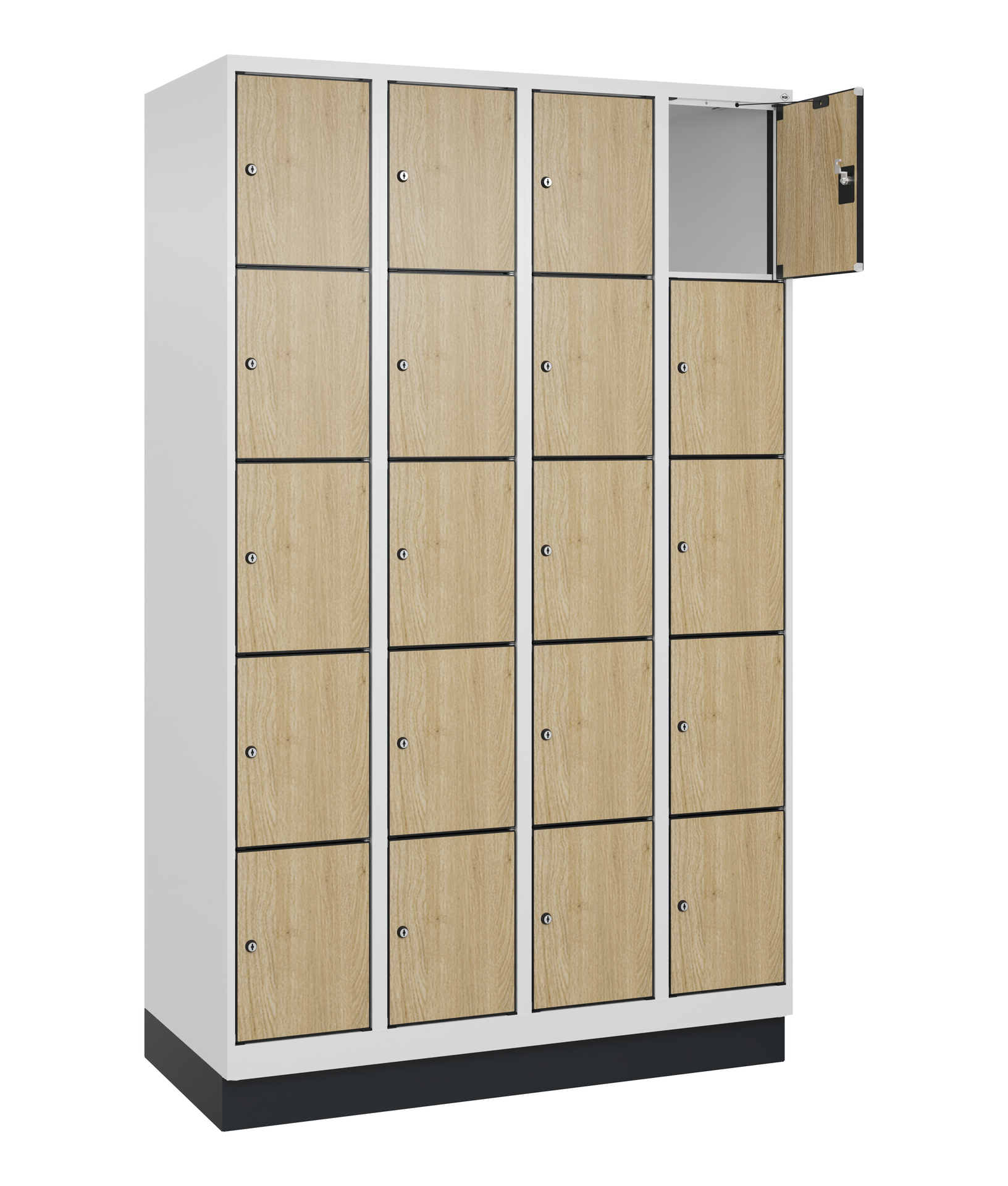C+P Schlie�fachschrank Evolo PLUS, Sockel, 20 F�cher, 1950x1200x500mm