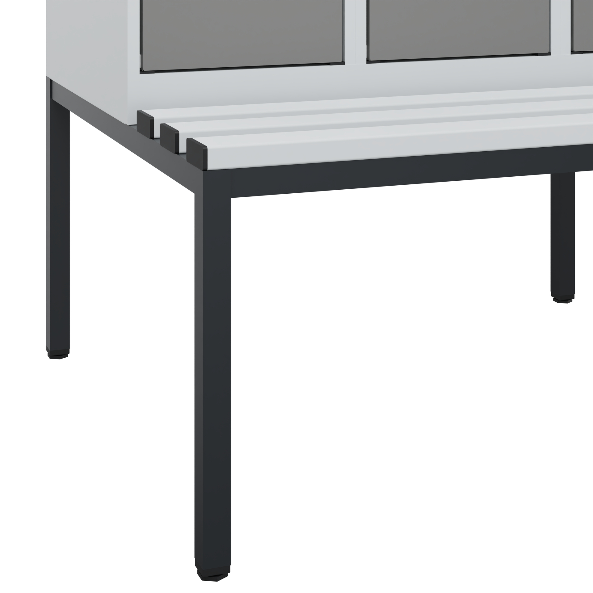 C+P Doppelstöckiger Spind Evolo PLUS, Bank, 2 Abte