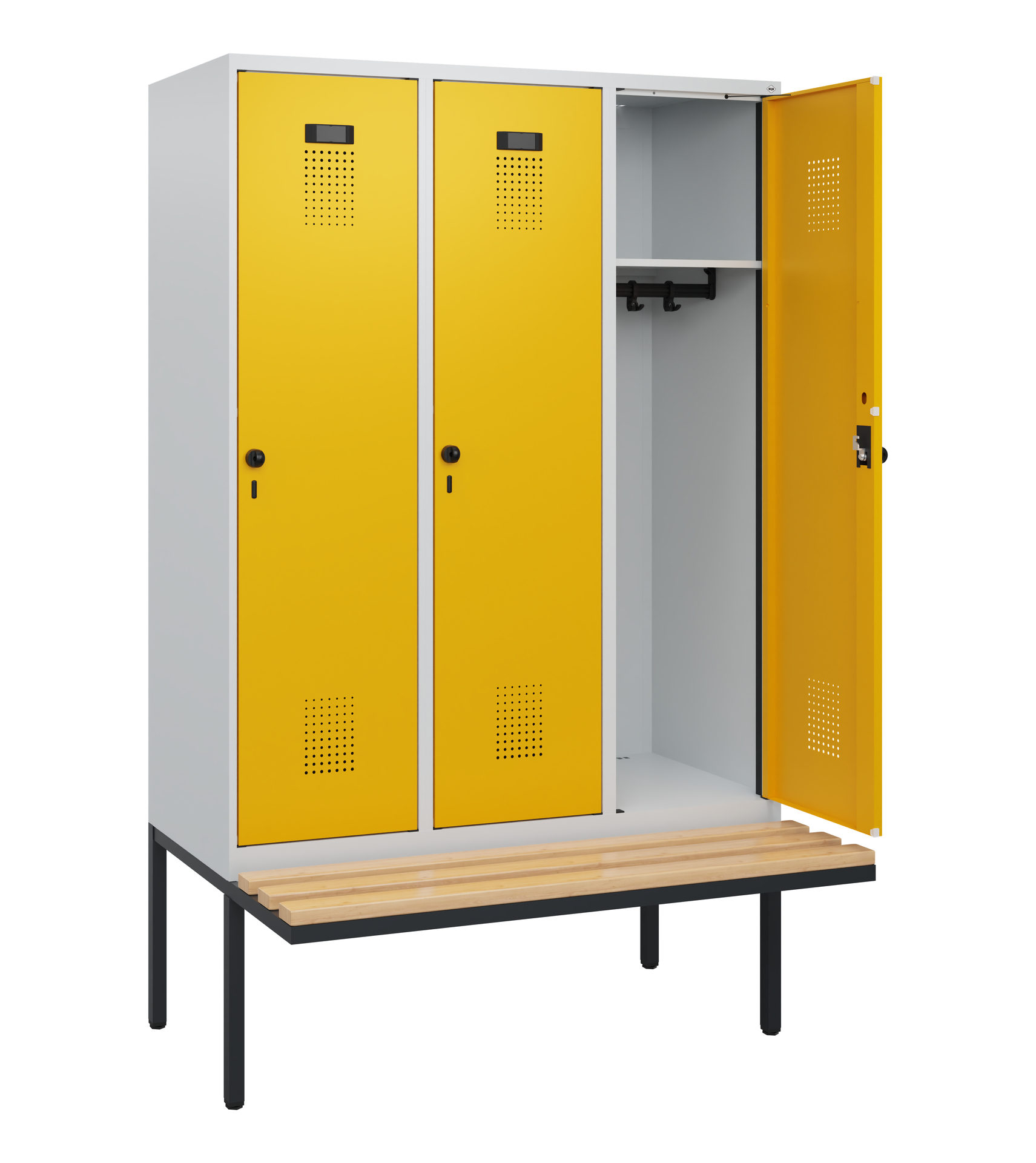 C+P Spind Evolo PLUS, Bank, 3 Abteile, 1950x1200x8