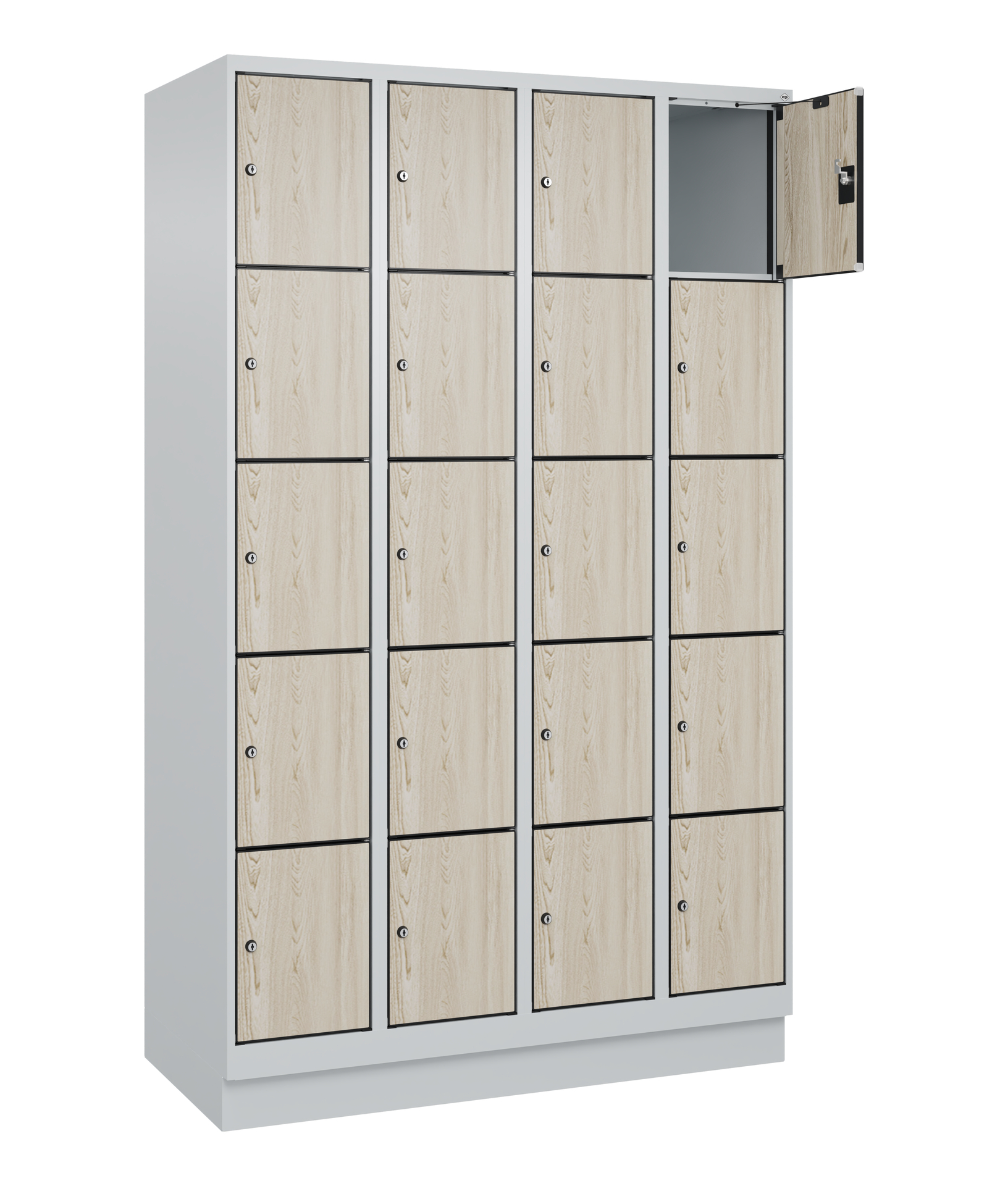 C+P Schlie�fachschrank Evolo PLUS, Sockel, 20 F�cher, 1950x1200x500mm