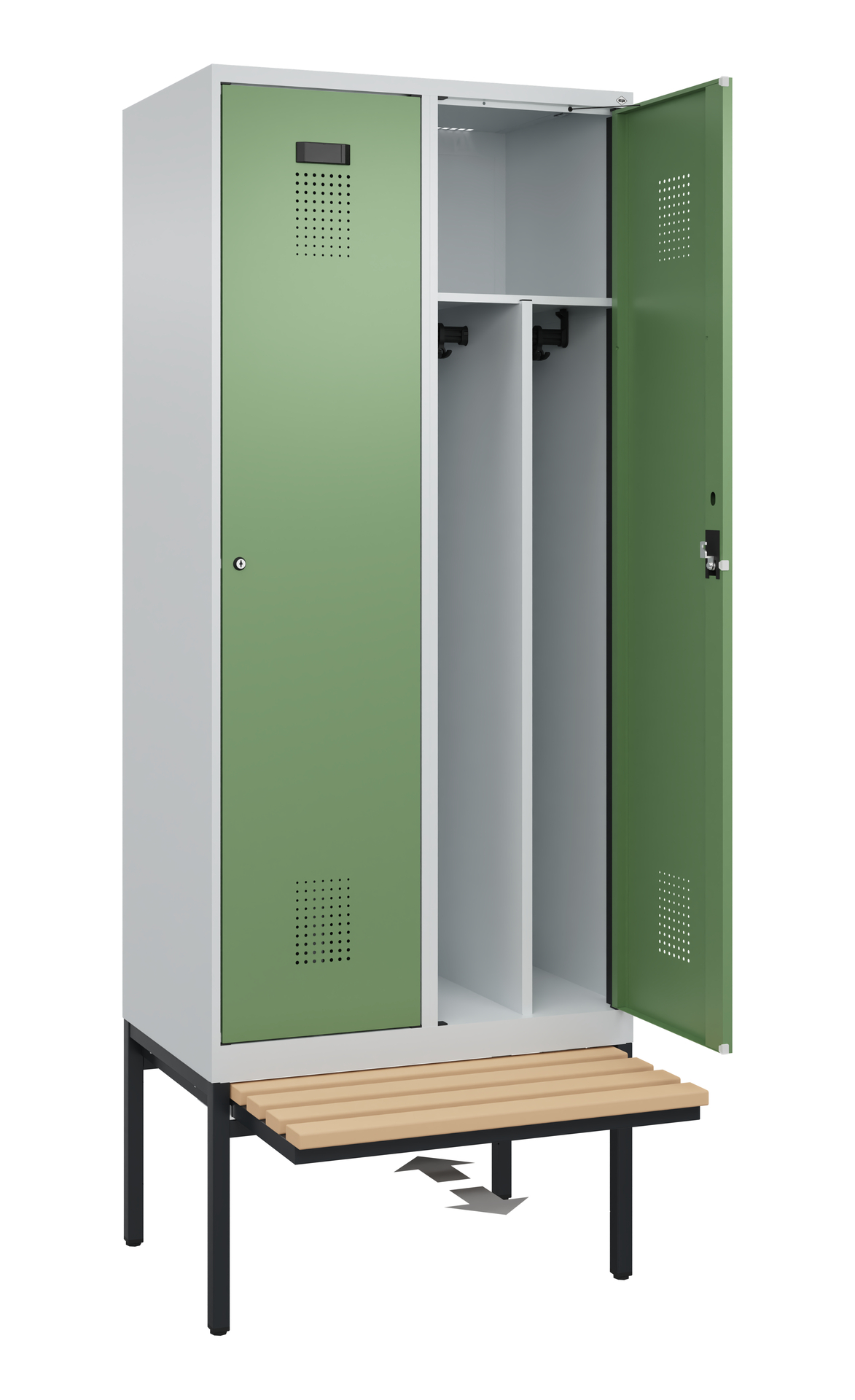 C+P Spind Evolo PLUS, Bank, 2 Abteile, 2120x800x815mm
