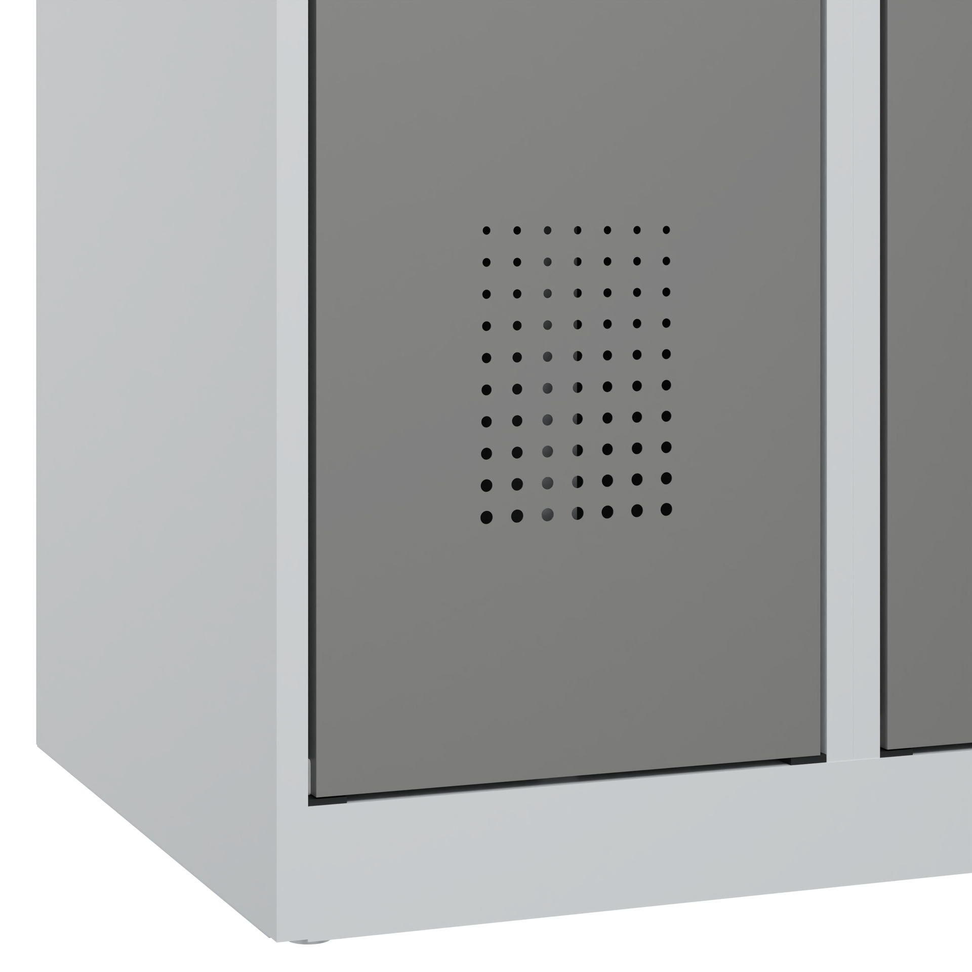 C+P Schwarz-Weiß-Spind Evolo PLUS, 2 Abteile, 1850
