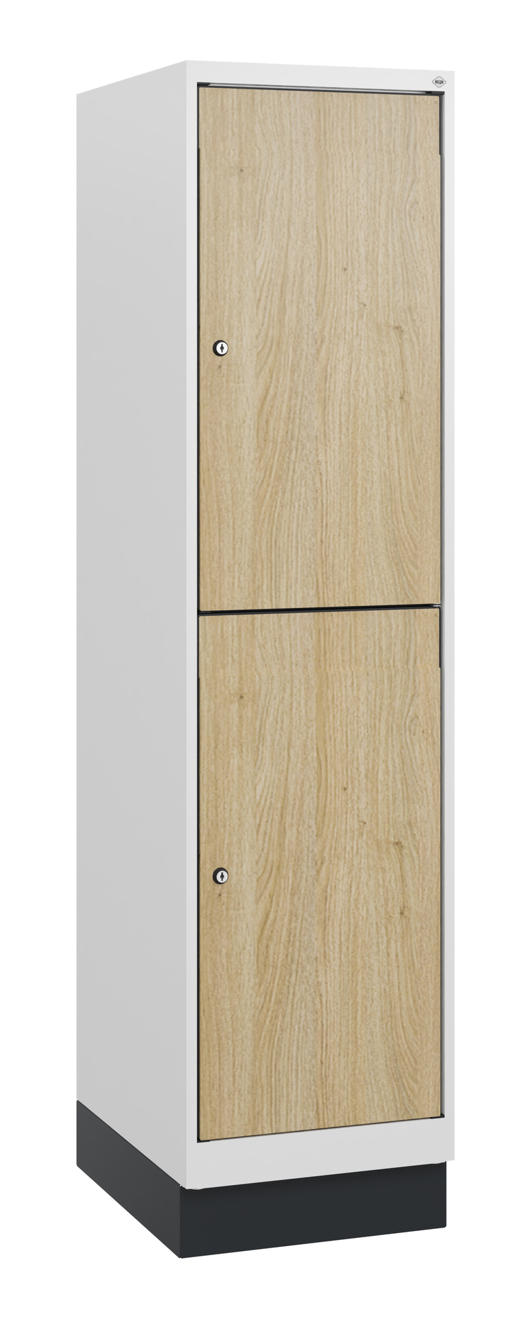 C+P Doppelst�ckiger Schulspind Evolo PLUS, Sockel, 2 F�cher, 1630x400x500mm