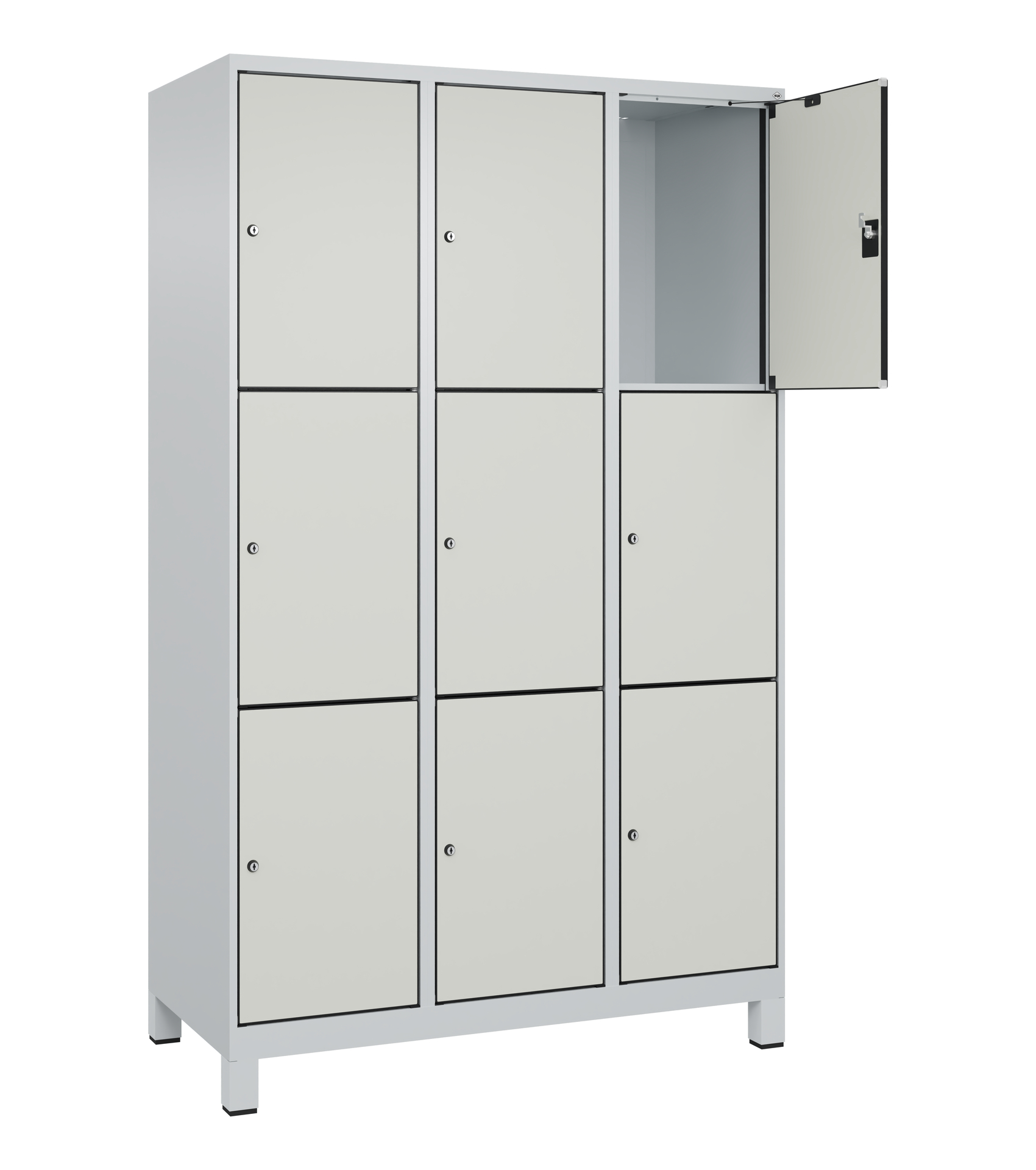 C+P Schlie�fachschrank Evolo PLUS, F��e, 9 F�cher, 1950x1200x500mm