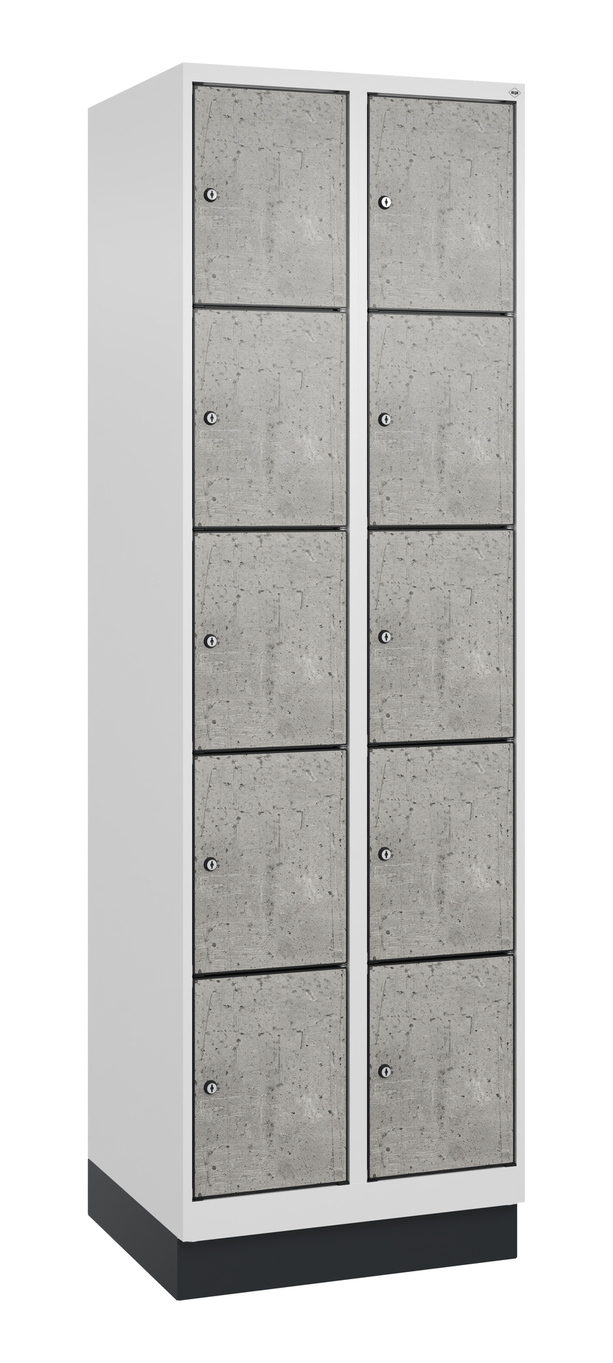 C+P Schlie�fachschrank Evolo PLUS, Sockel, 10 F�cher, 1950x600x500mm