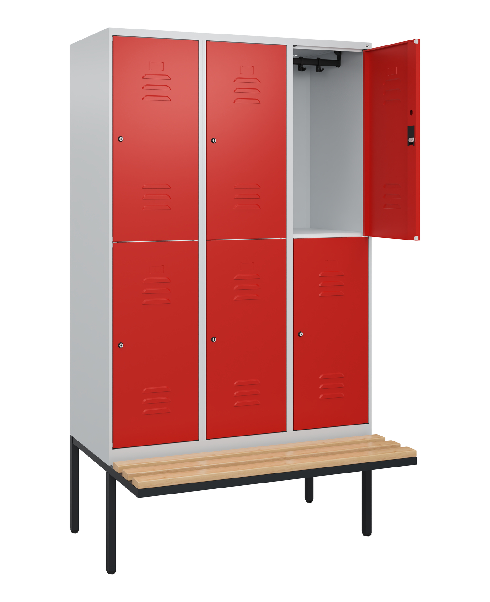 C+P Double-tier locker, Classic PLUS, 6 cases, 2120x1200x815mm, 7035/3020