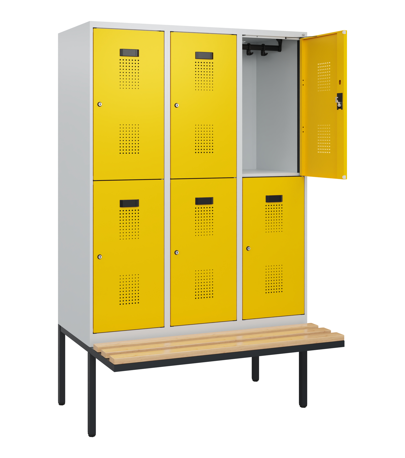 C+P Doppelstock-Spind Evolo PLUS, Bank, 6 Fächer, 