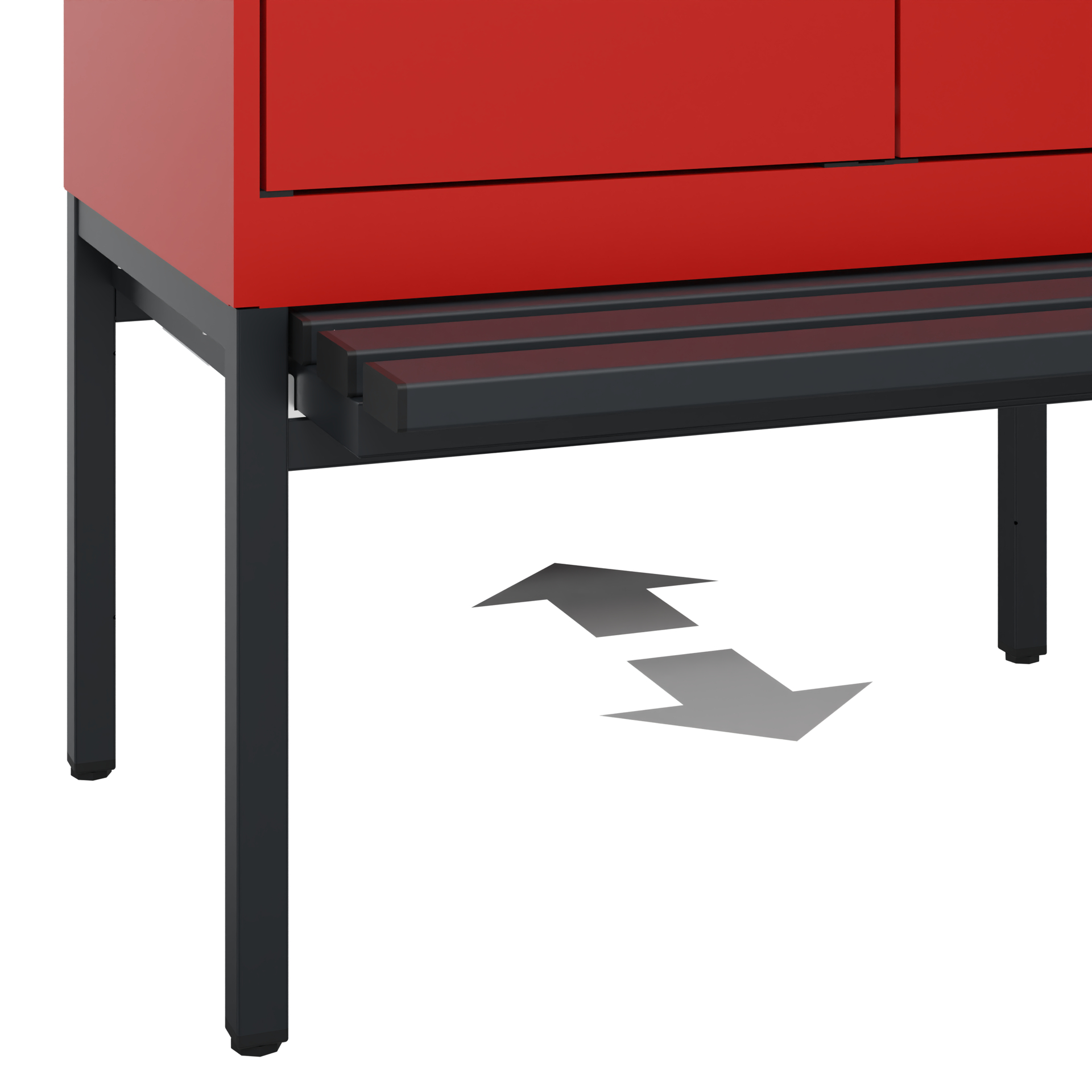 C+P PSA Schwarz-Weiß-Spind Evolo PLUS, Bank, 2 Abteile, 2120x800x815mm