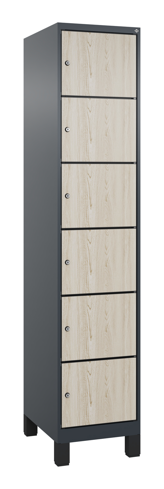 C+P Schlie�fachschrank Evolo PLUS, F��e, 6 F�cher, 1950x400x500mm