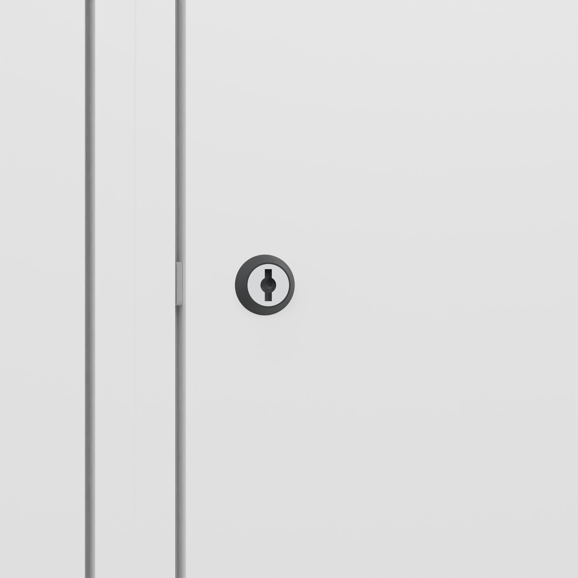 Weißes Türschloss in schlichter Zimmertür.