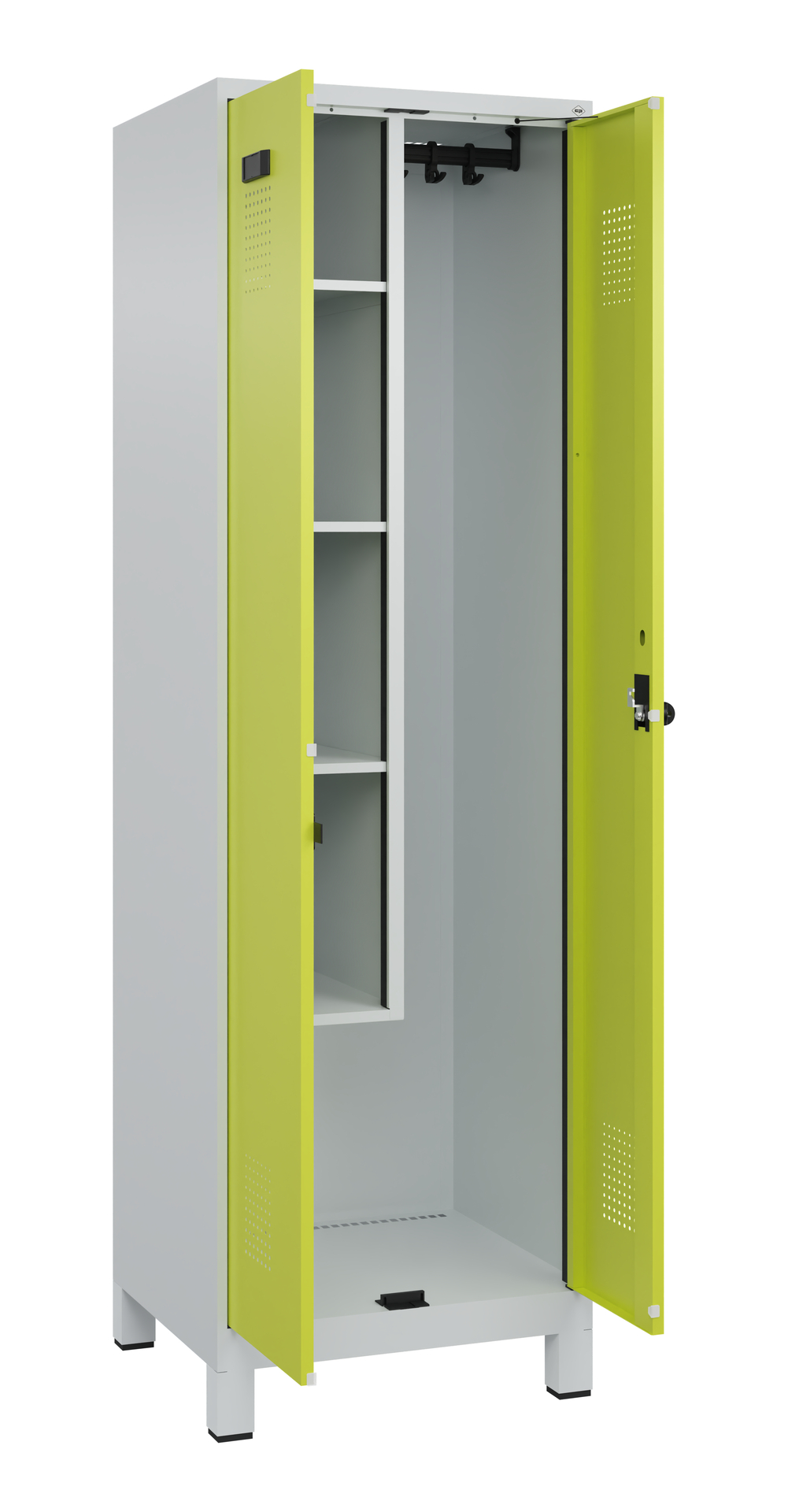 C+P Putzmittel-Spind Evolo PLUS, mit Füssen, 2 Abt