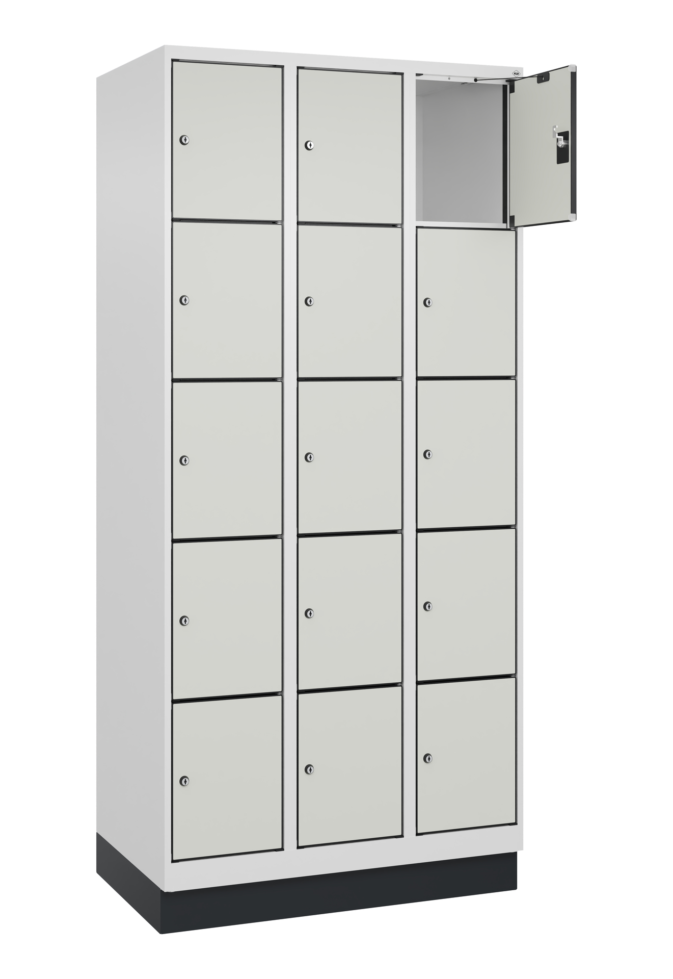 C+P Schlie�fachschrank Evolo PLUS, Sockel, 15 F�cher, 1950x900x500mm