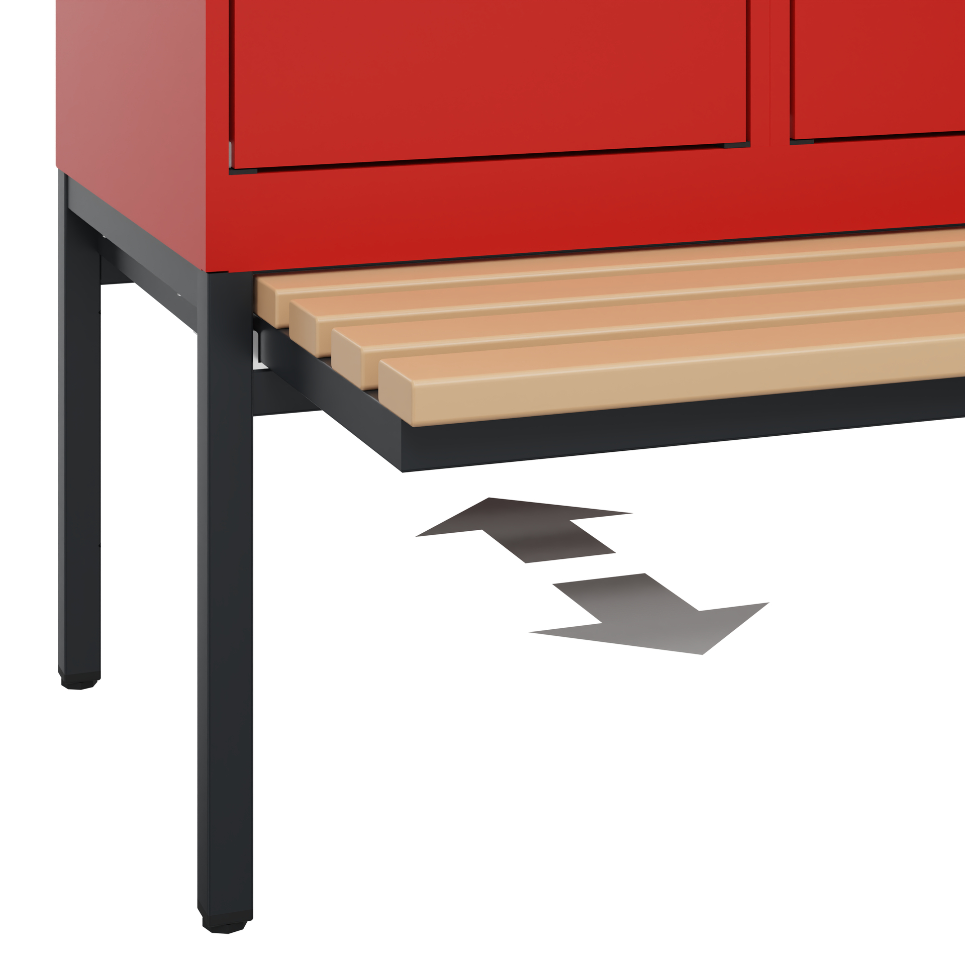 C+P Doppelstöckiger Spind Evolo PLUS, 2 Fächer, 2120x400x815mm