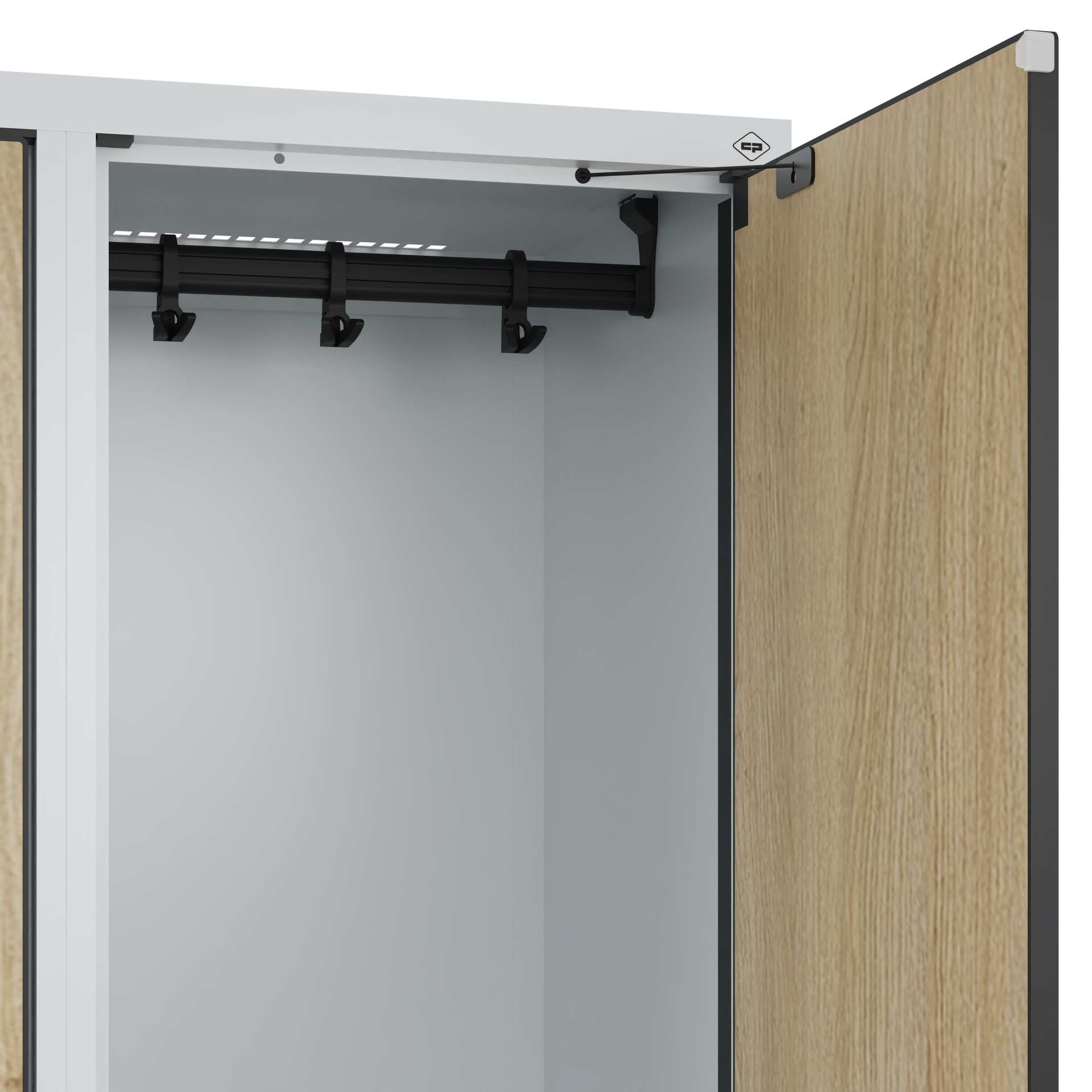 C+P Doppelst�ckiger Spind Evolo PLUS, 2 F�cher, 1850x400x500mm
