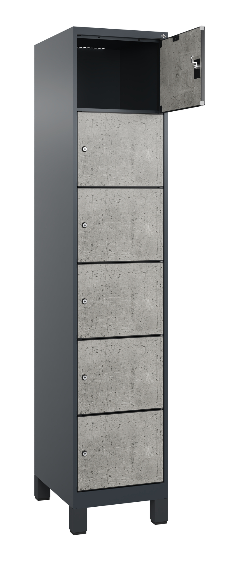 C+P Schlie�fachschrank Evolo PLUS, F��e, 6 F�cher, 1950x400x500mm
