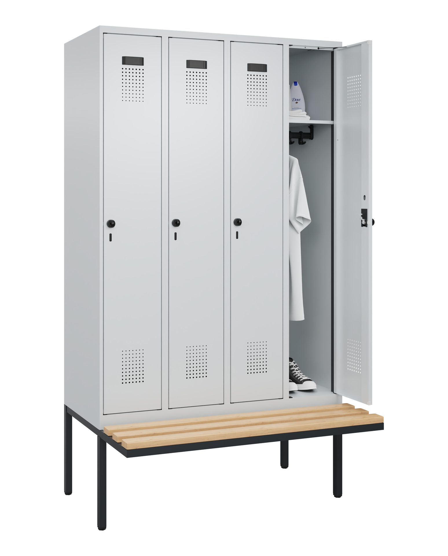 C+P Spind Evolo PLUS, Bank, 4 Abteile, 2120x1200x8