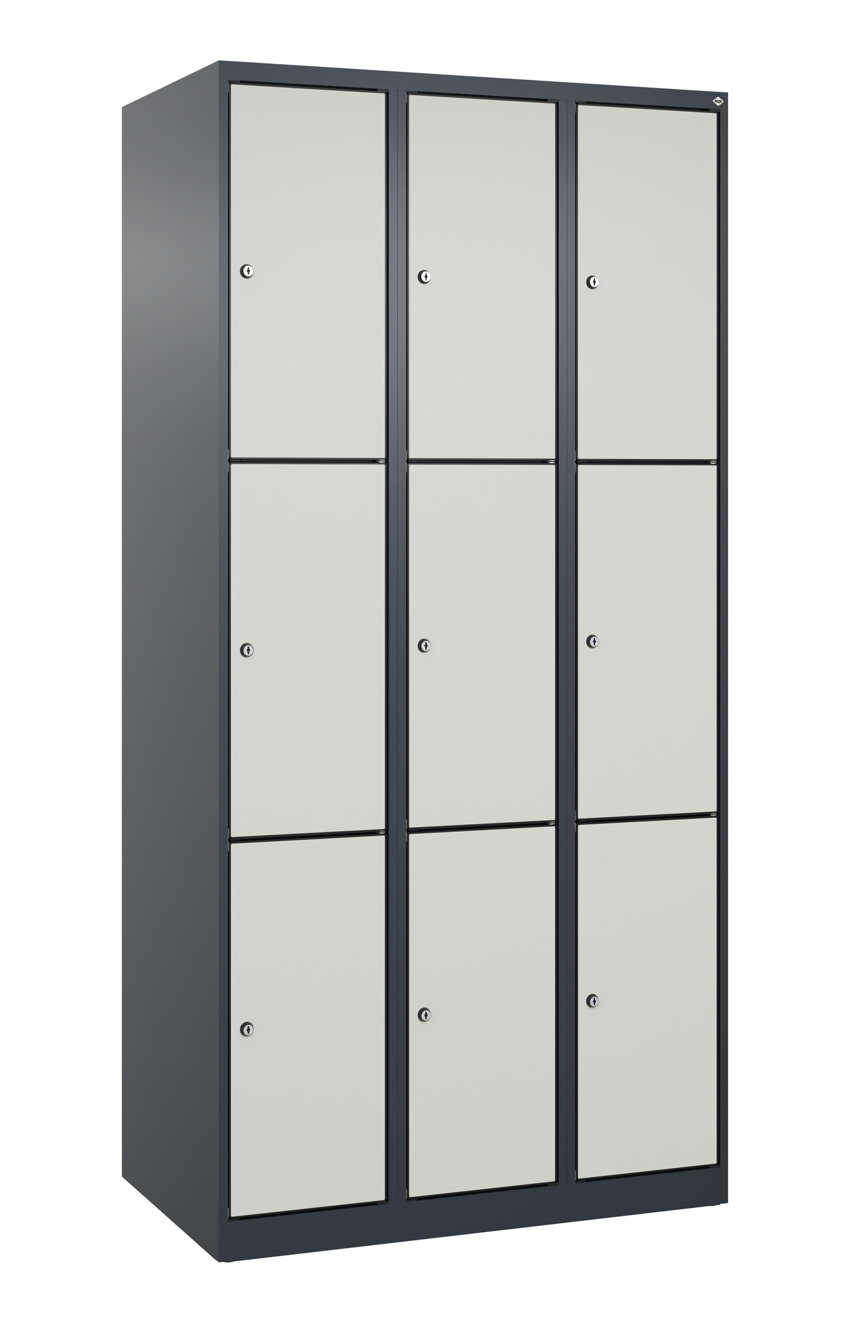 C+P Schlie�fachschrank Evolo PLUS, 9 F�cher, 1850x900x500mm
