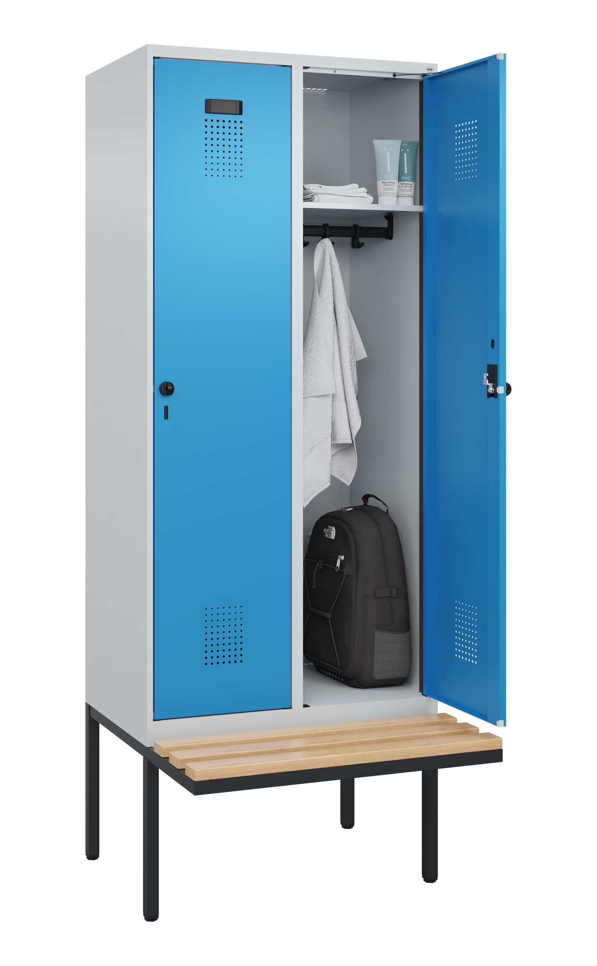 C+P Spind Evolo PLUS, Bank, 2 Abteile, 2120x800x81