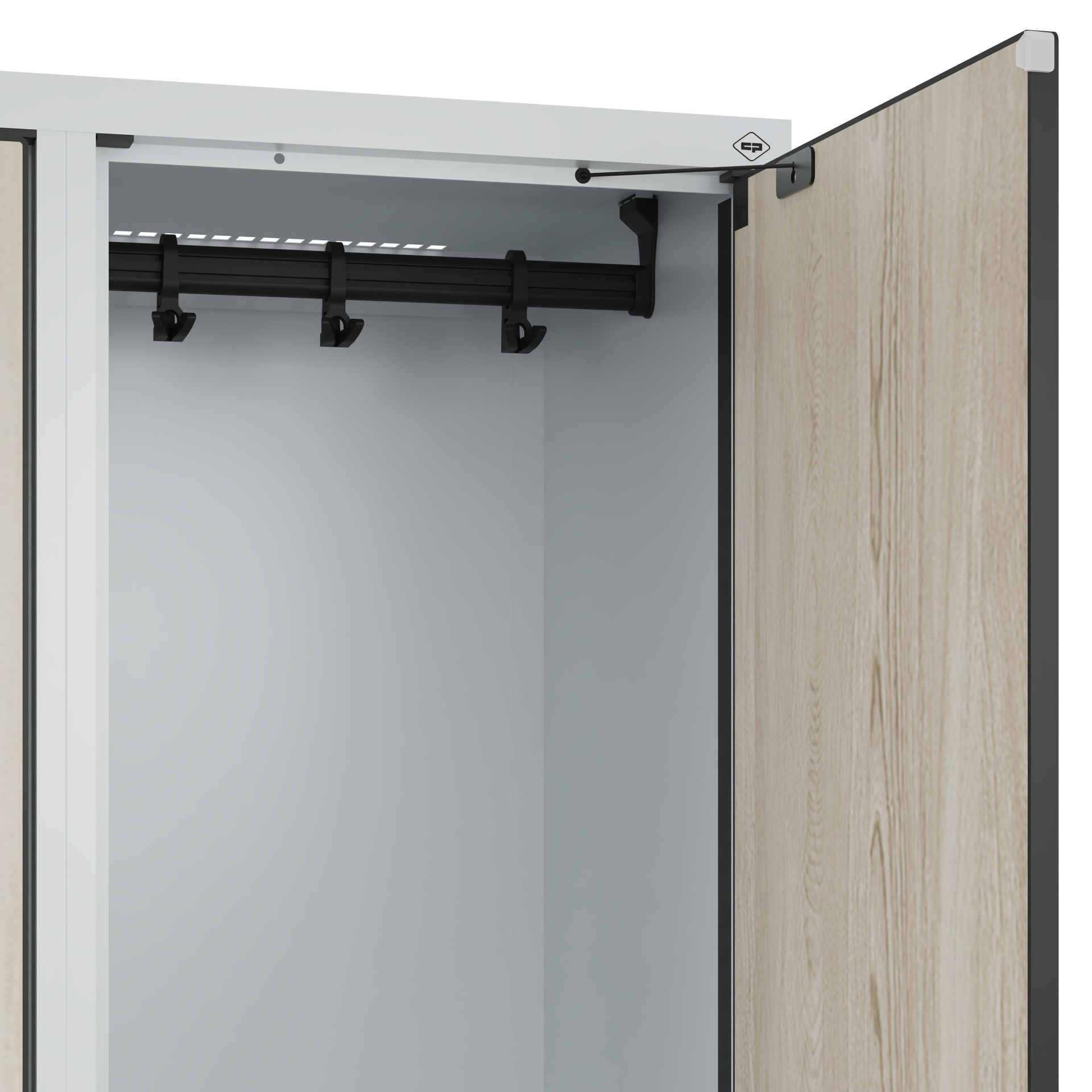 C+P Doppelst�ckiger Spind Evolo PLUS, 2 F�cher, 2120x400x500mm