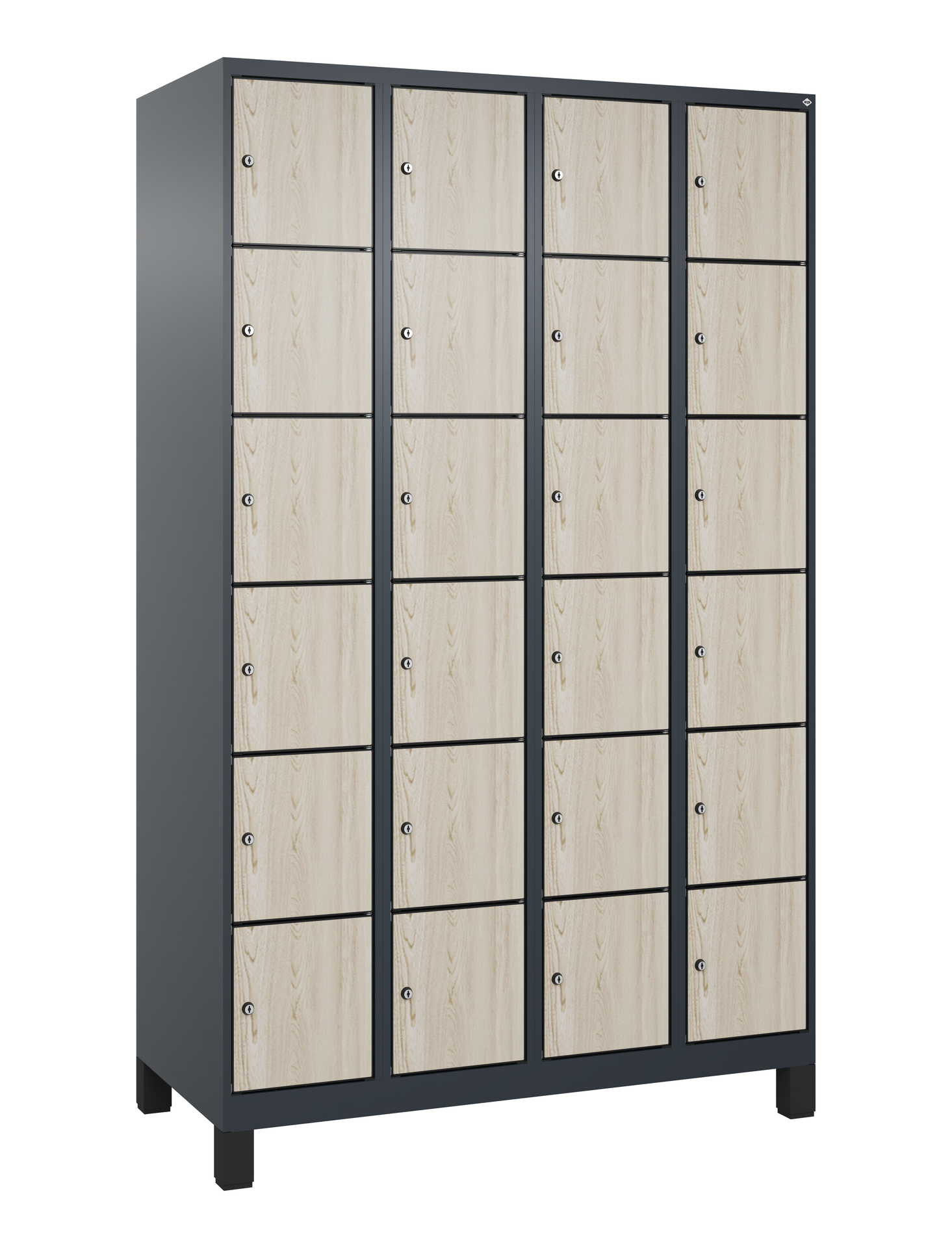 C+P Schlie�fachschrank Evolo PLUS, F��e, 24 F�cher, 1950x1200x500mm