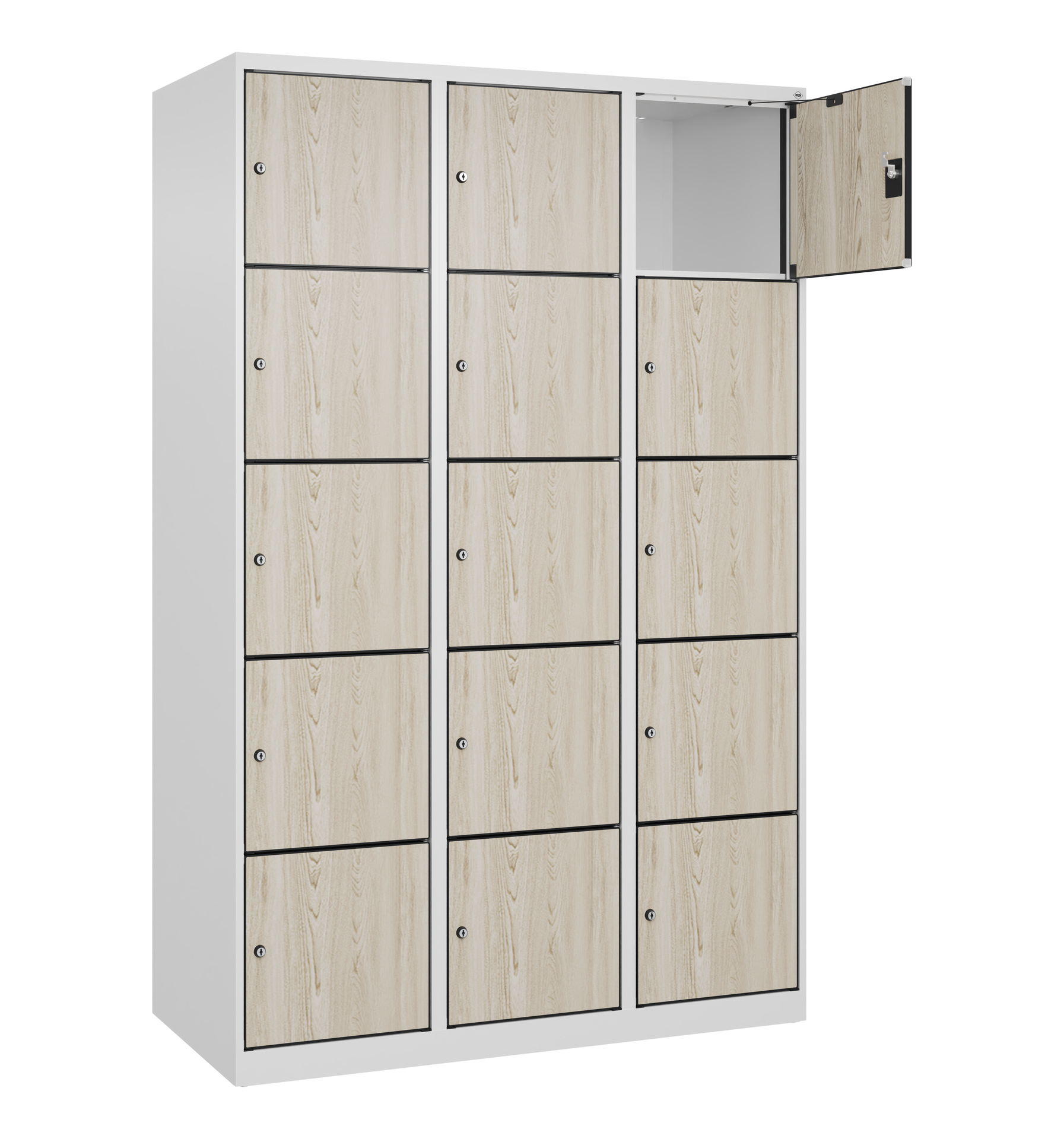 C+P Schlie�fachschrank Evolo PLUS, 15 F�cher, 1850x1200x500mm