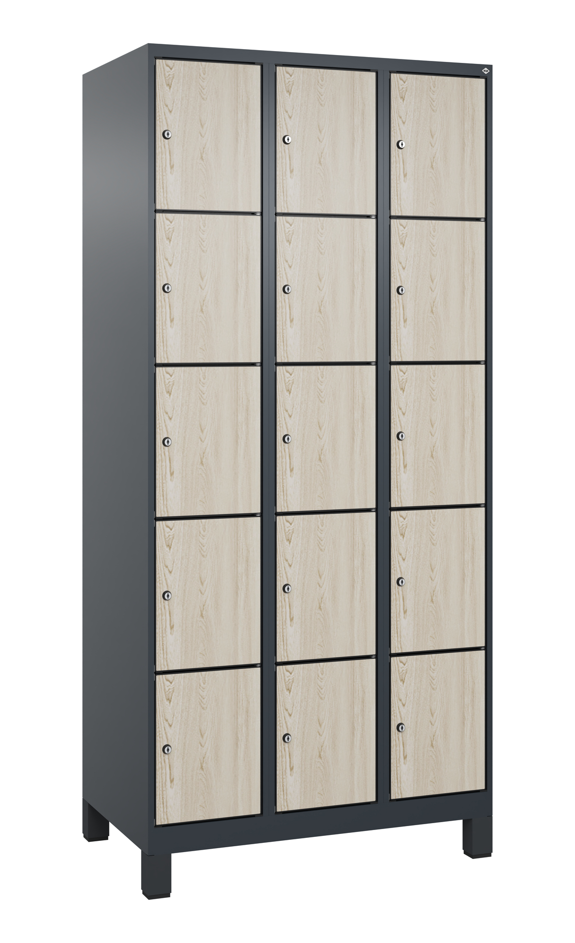 C+P Schlie�fachschrank Evolo PLUS, F��e, 15 F�cher, 1950x900x500mm
